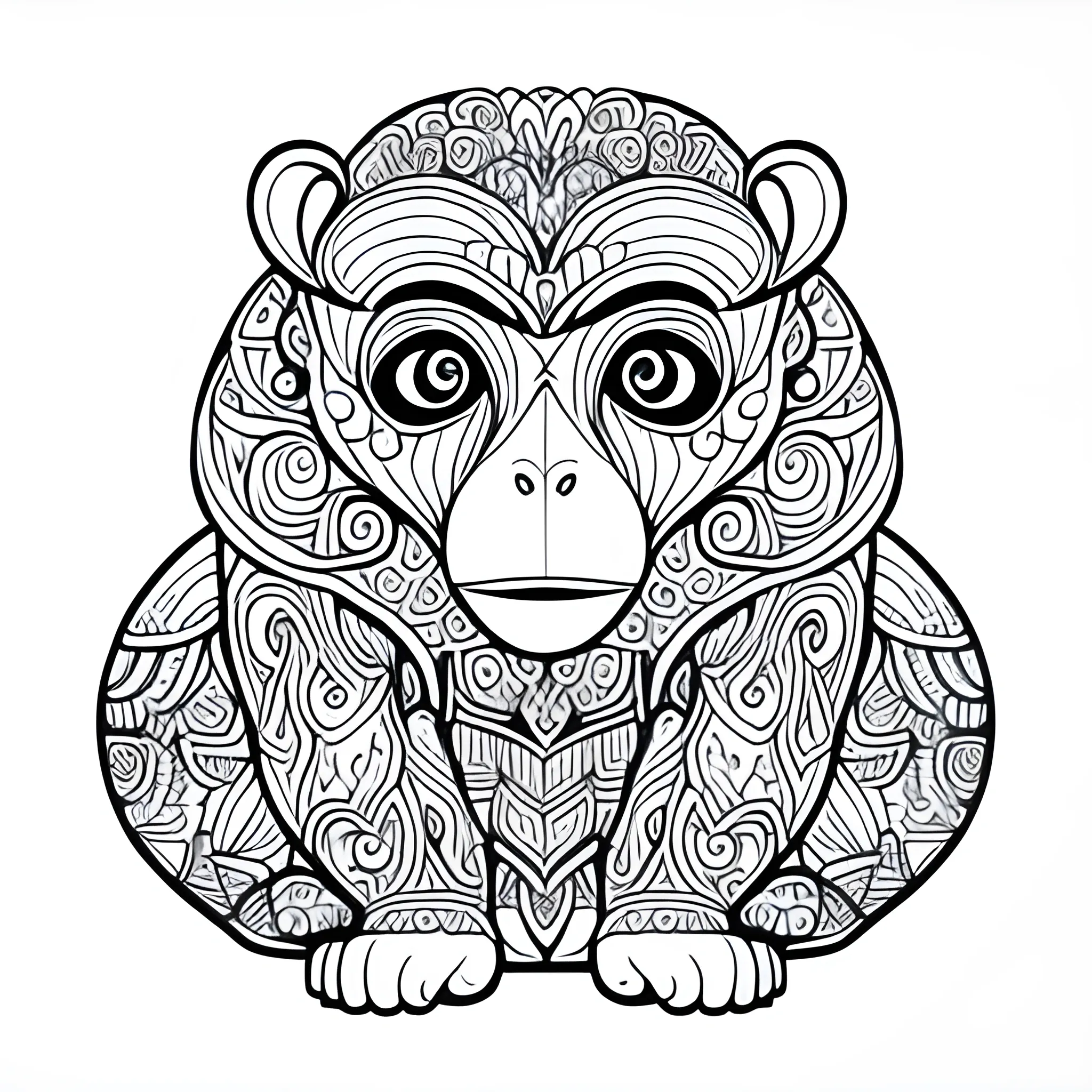 outline art for kids coloring book page, monkey, Kids coloring p... -  Arthub.ai