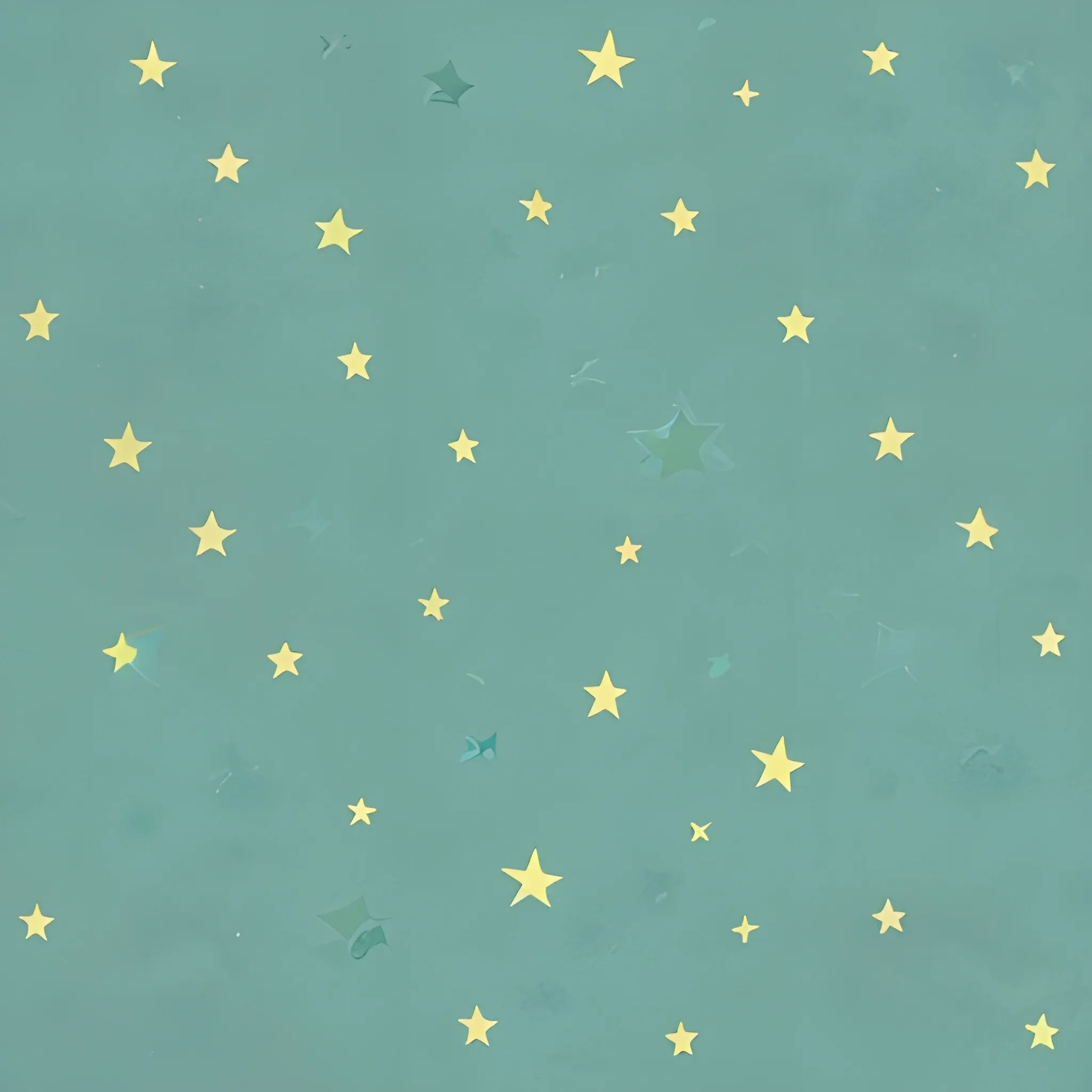 cloudy day, aqua green stars