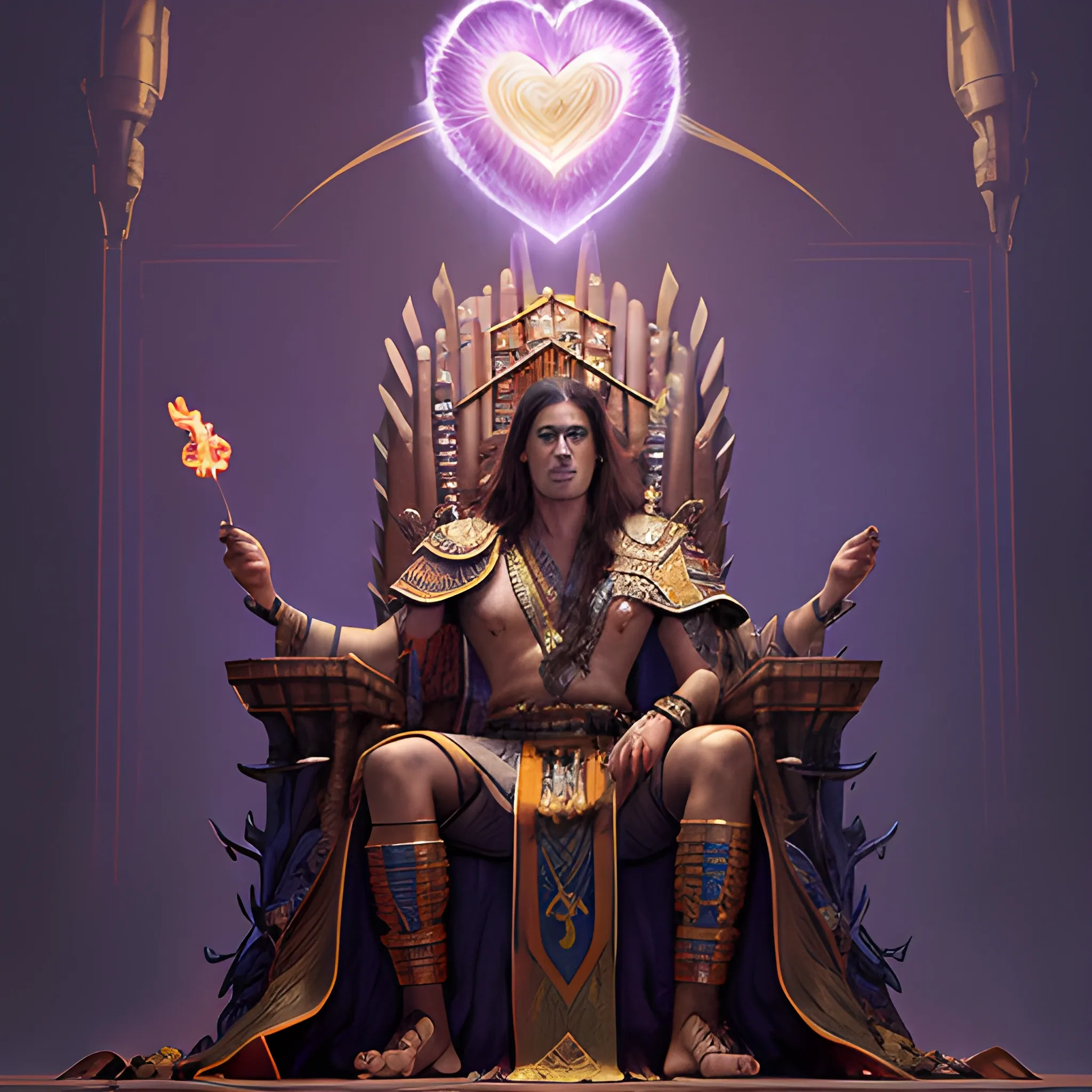 a male shaman with 5mm hair and brown hair casting a purple fireball with a heart in it. Throne in the background| | pencil sketch, realistic shaded, fine details, realistic shaded lighting poster by greg rutkowski, magali villeneuve, artgerm, jeremy lipkin and michael garmash and rob rey 