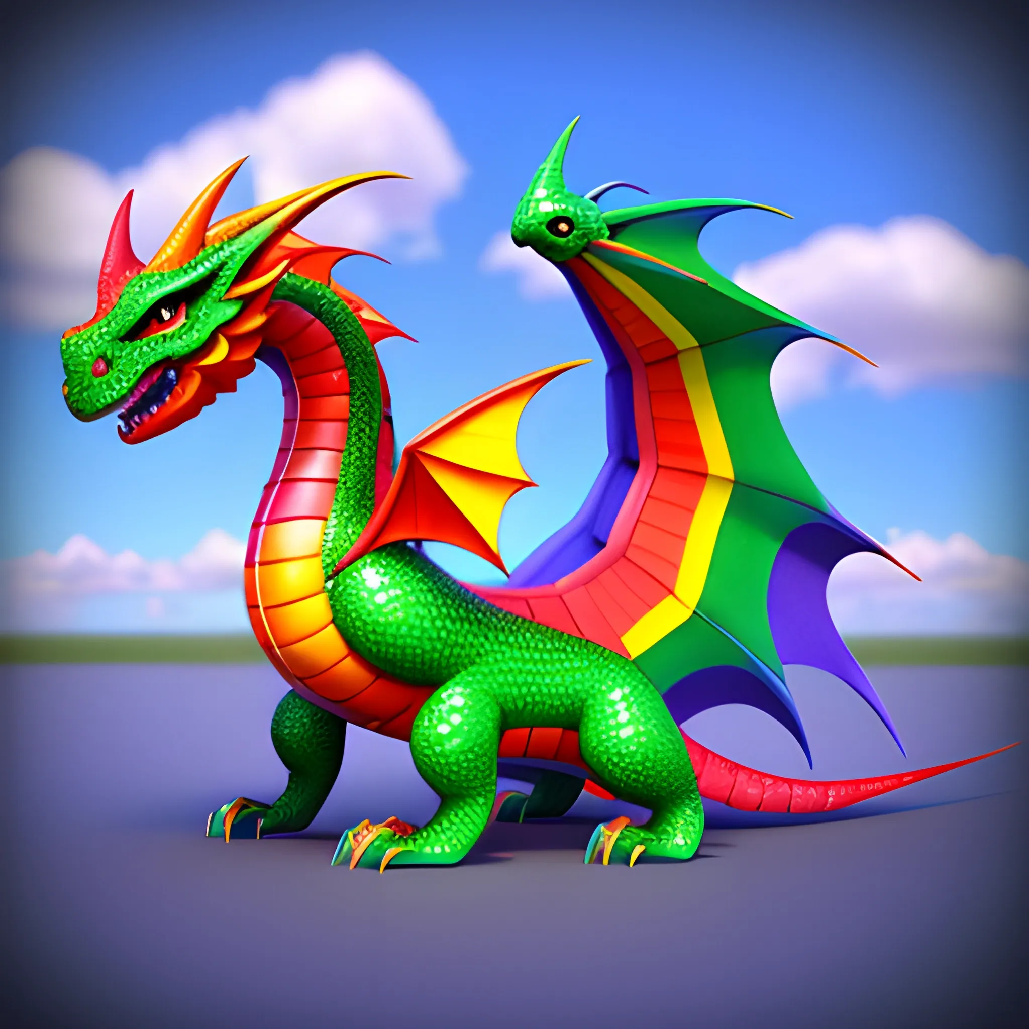 Rainbow dragons , 3D