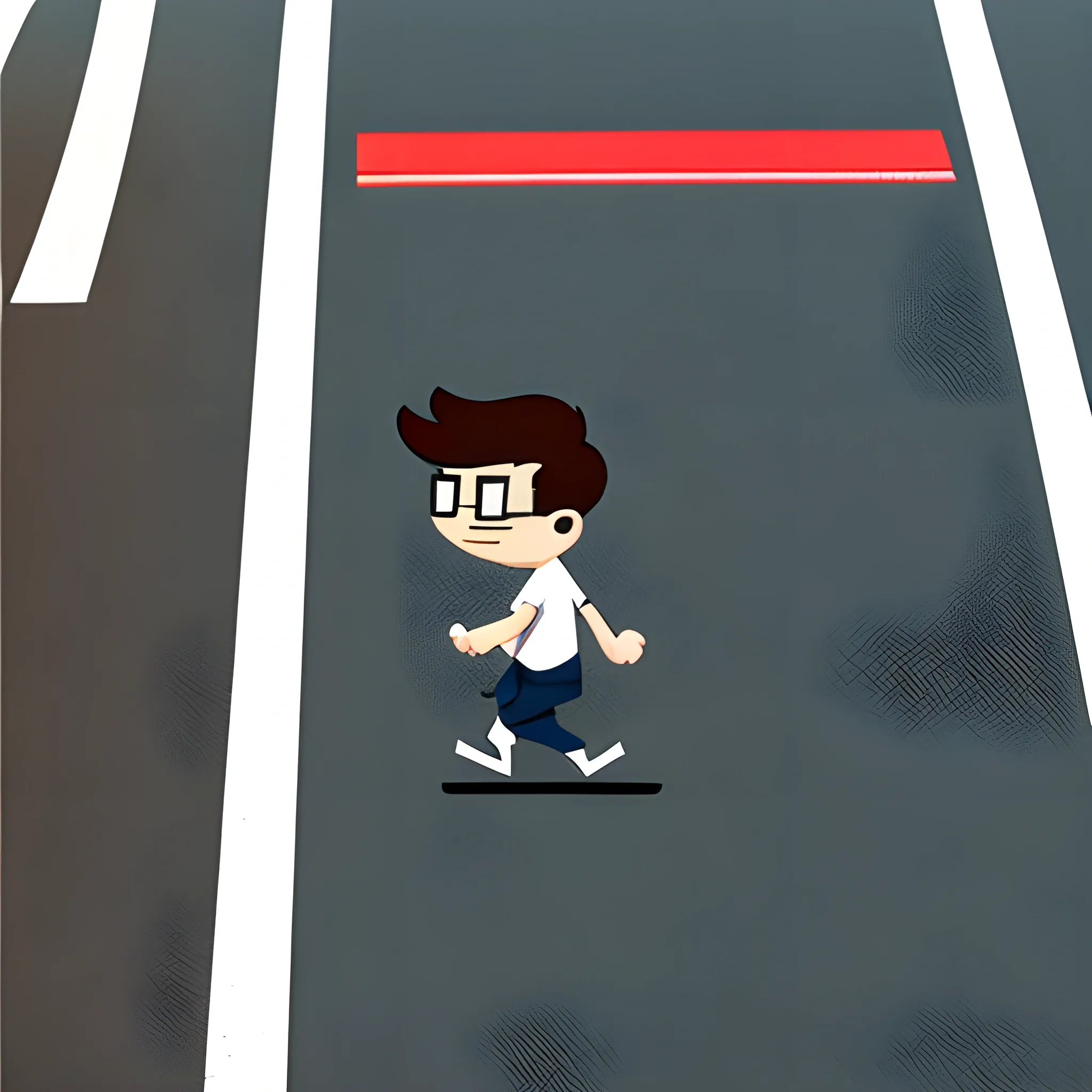  schoolboy crossing the crosswalk, Cartoon