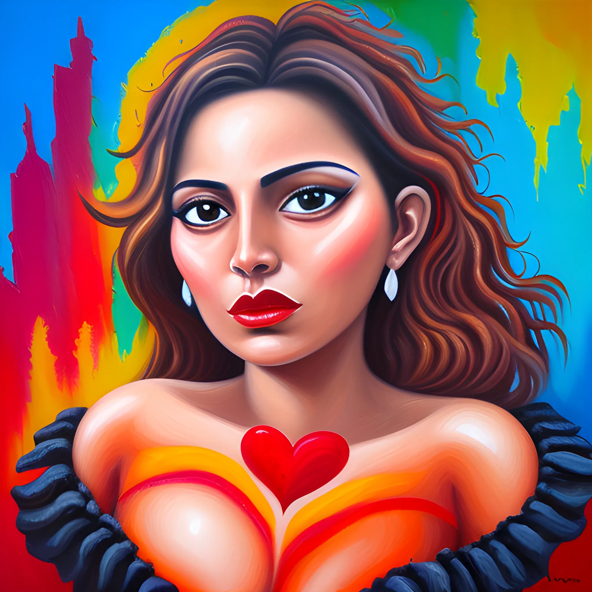 Explota mi corazón, Oil Painting