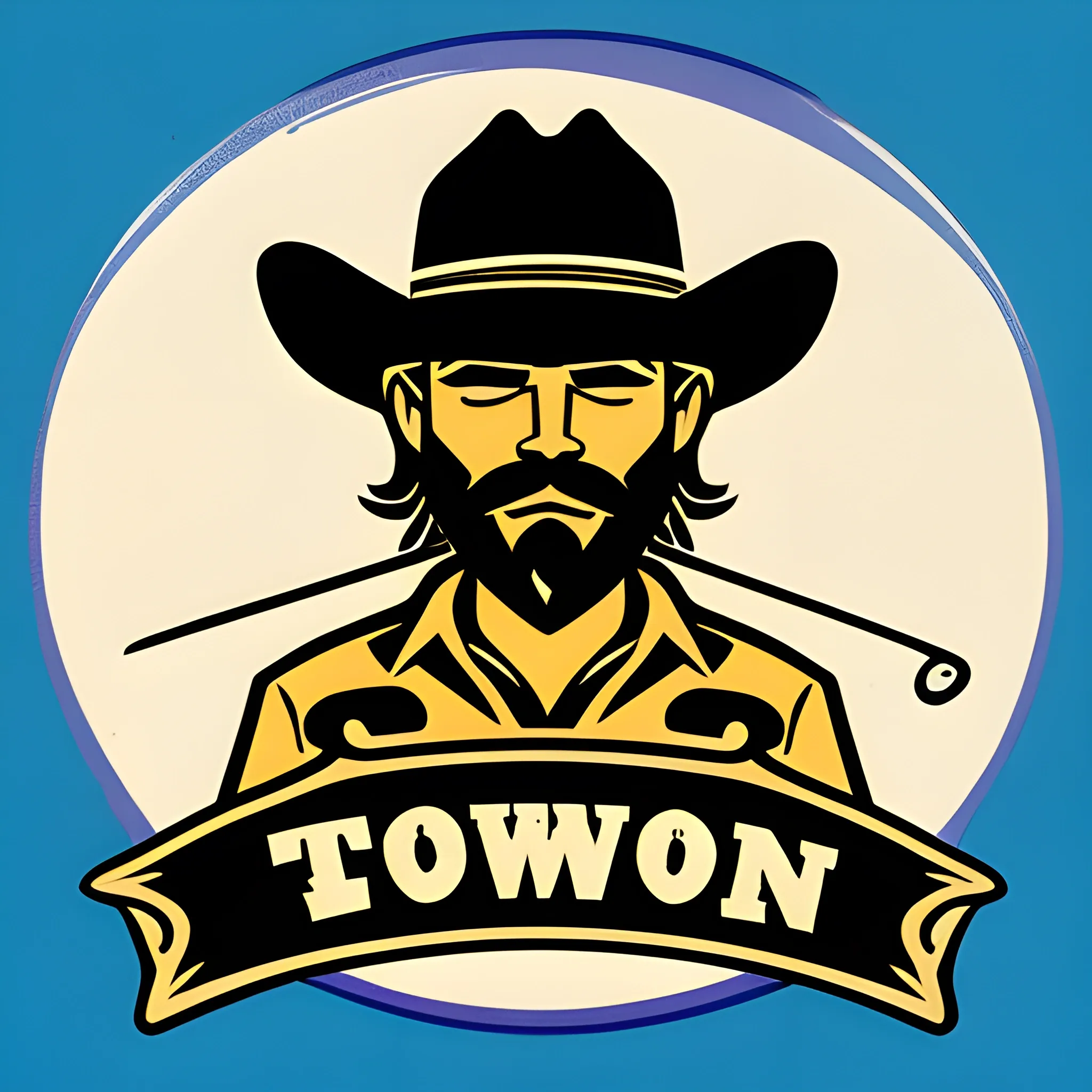 cowboy hat logo likes fishing, Cartoon, Trippy