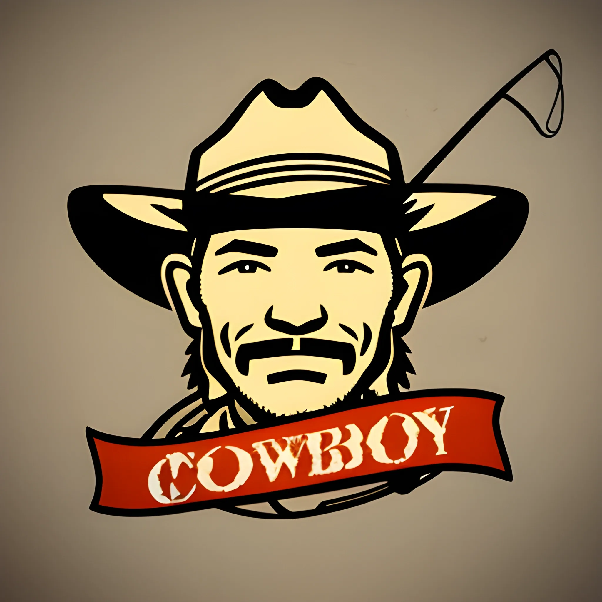 cowboy hat logo likes fishing