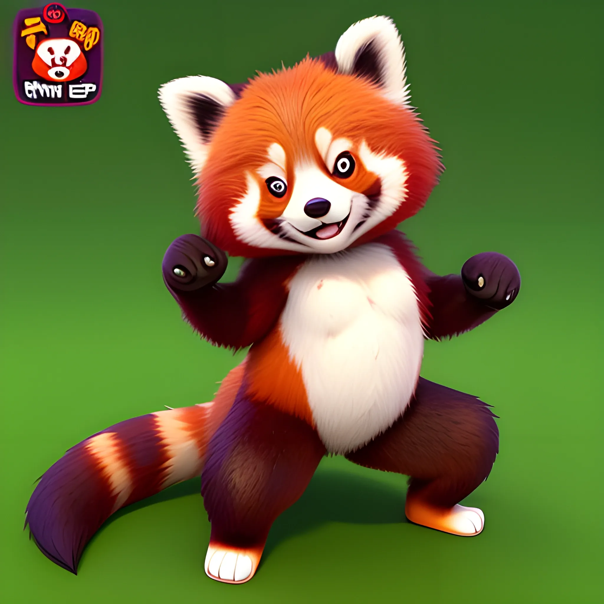 a red panda sitting on its hind legs, cute single animal, cute a ...