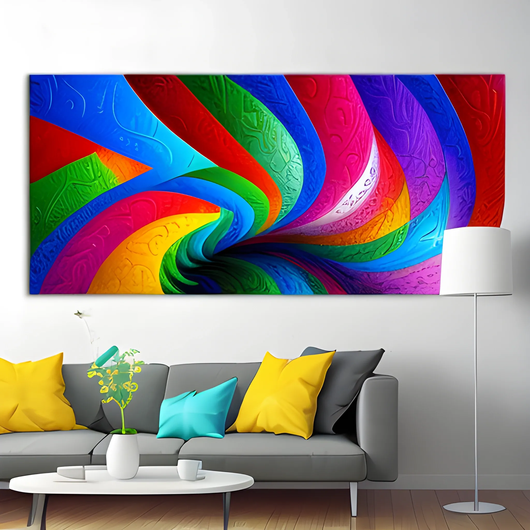 Digital art colorful art wall
