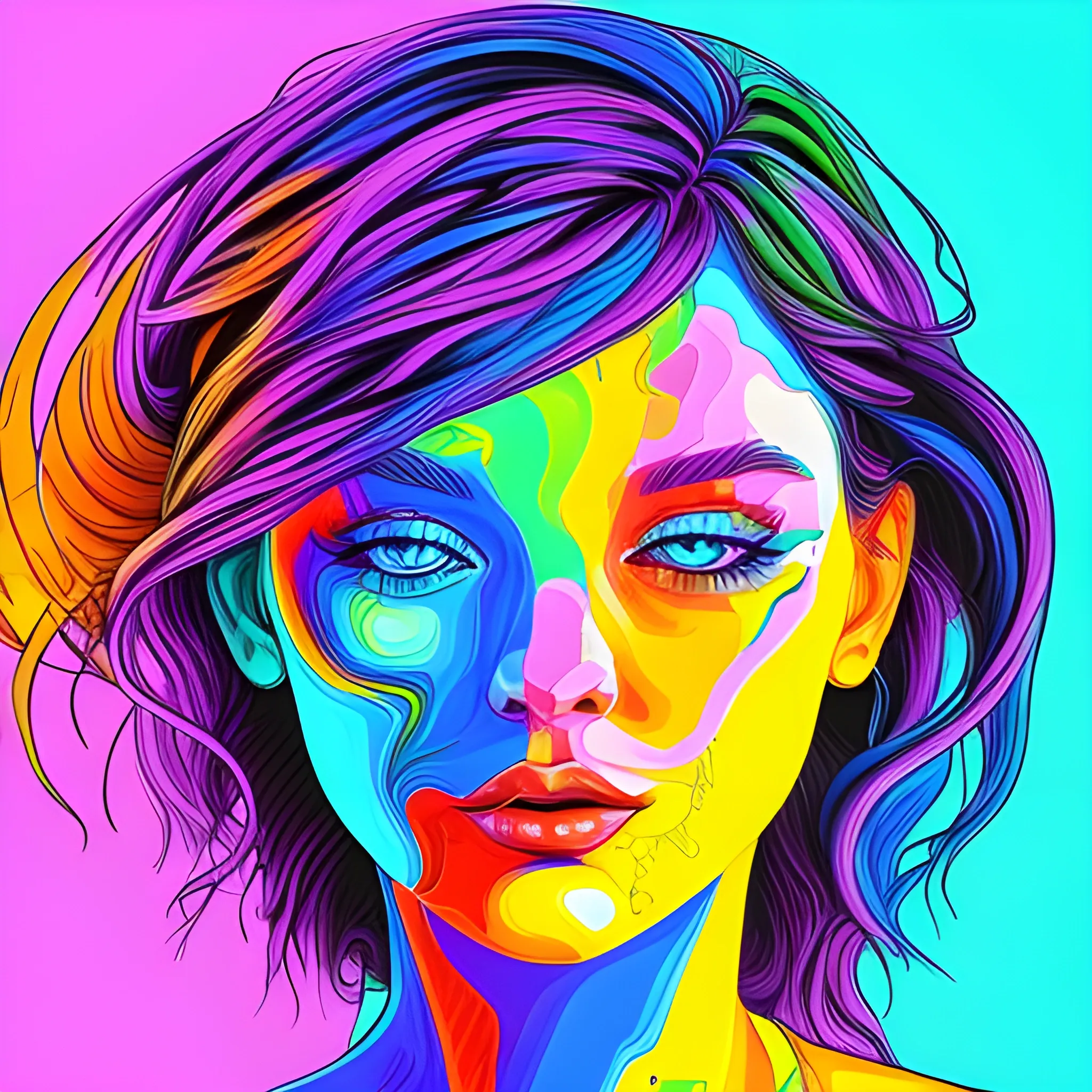 Digital art colorful drawing - Arthub.ai