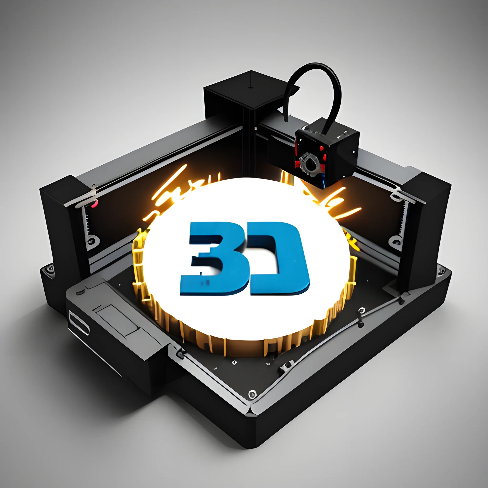 logo that has a 3d printer and the text "impacto 3d"