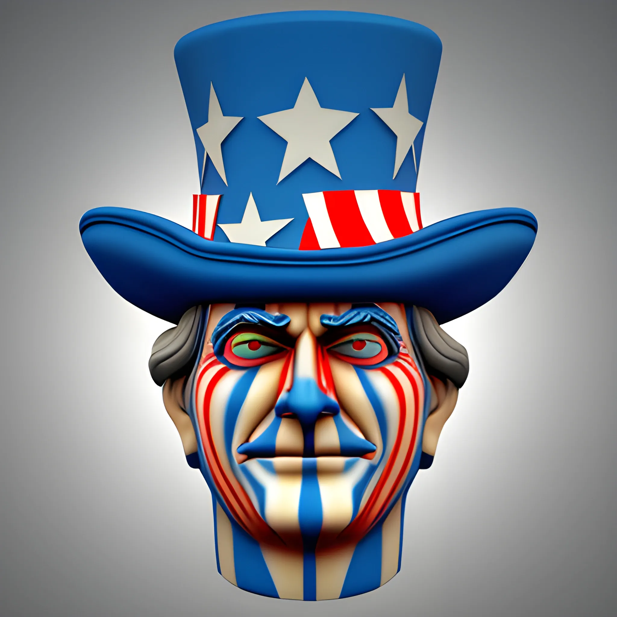 uncle sam face circuit, 3D