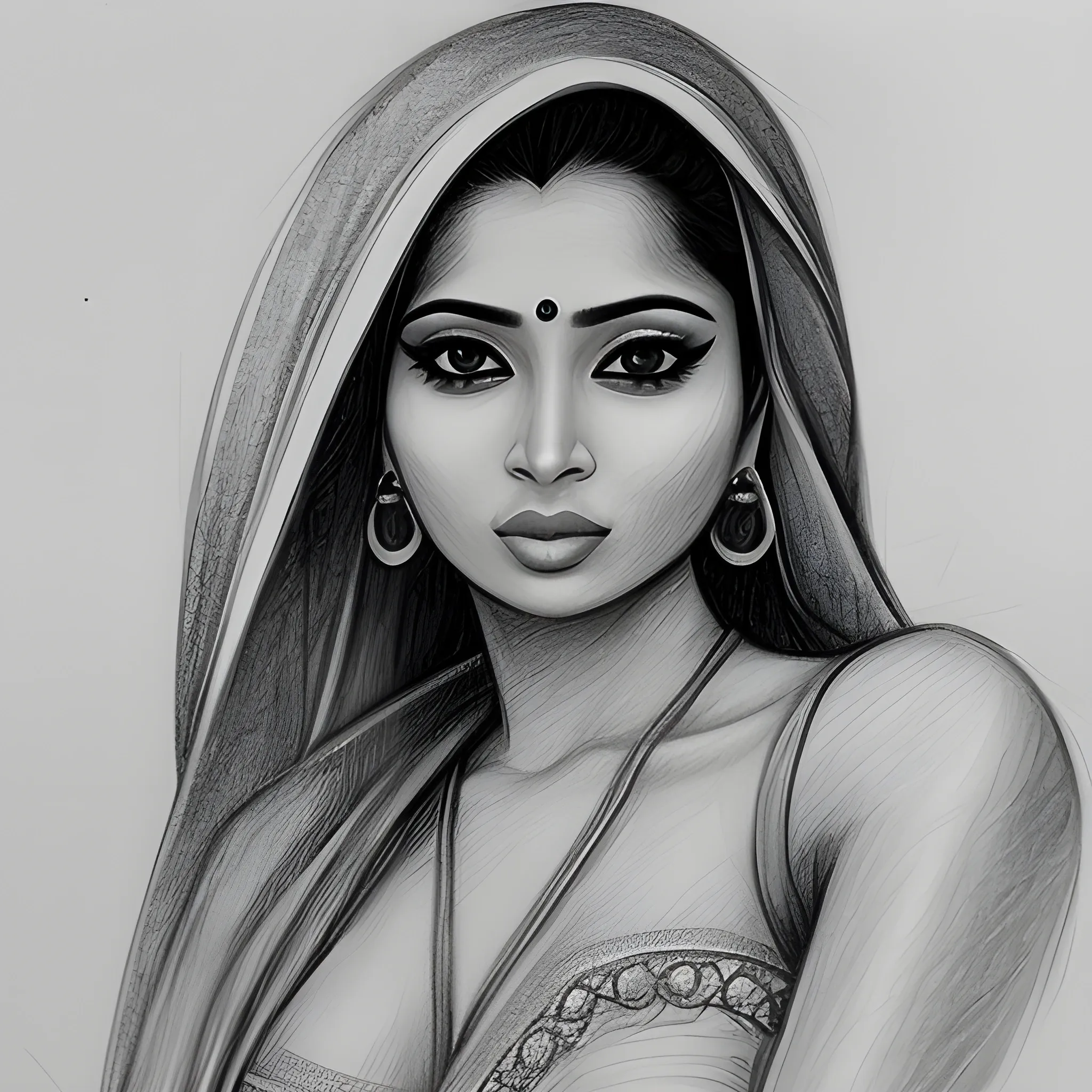  Pencil Sketch A Hot Bengali Woman Arthub ai