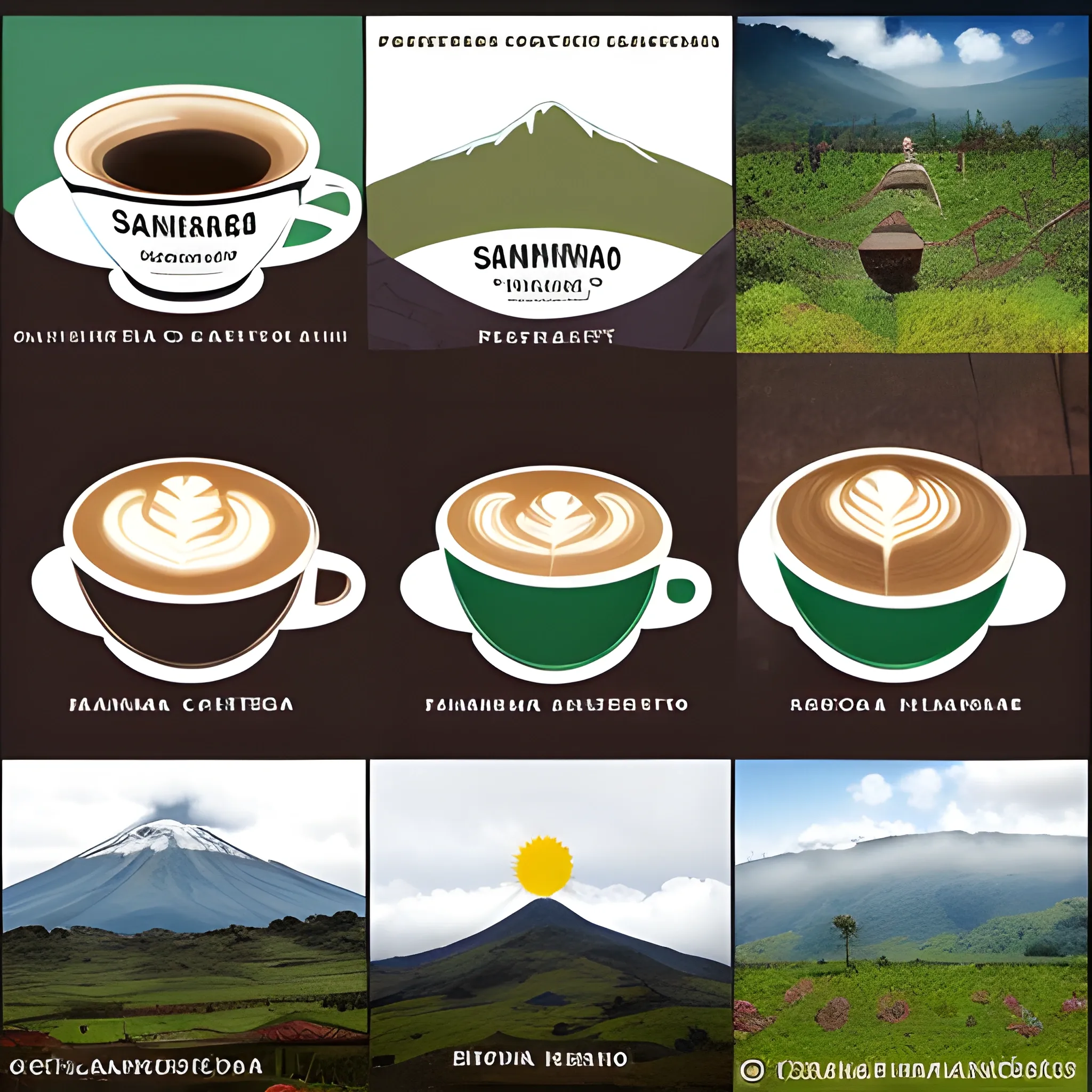 Central Icon: Use a central design representing a mountain with a coffee plantation at its base. This symbolizes the location in the Páramo of Santander and coffee production.

Nature: Surround the mountain and coffee plantation with elements of the páramo's flora and fauna, such as birds, wildflowers, and typical vegetation. This highlights the richness of the region's biodiversity.

Colors: Use a color palette that represents the region's nature and climate. Shades of green for vegetation and blue for the sky and bodies of water can be suitable. You can also incorporate brown and green tones to represent ripe coffee beans.

Typography: Choose a rustic or artisanal-style font for your coffee's name. This evokes authenticity and craftsmanship in coffee production in the region.

Text: Place your coffee's name and location, "Páramo de Santander, Colombia," below or around the central icon.