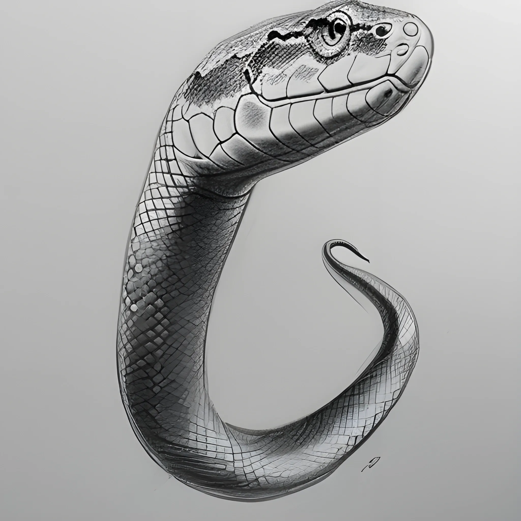 How to draw 3d Snake Step by step