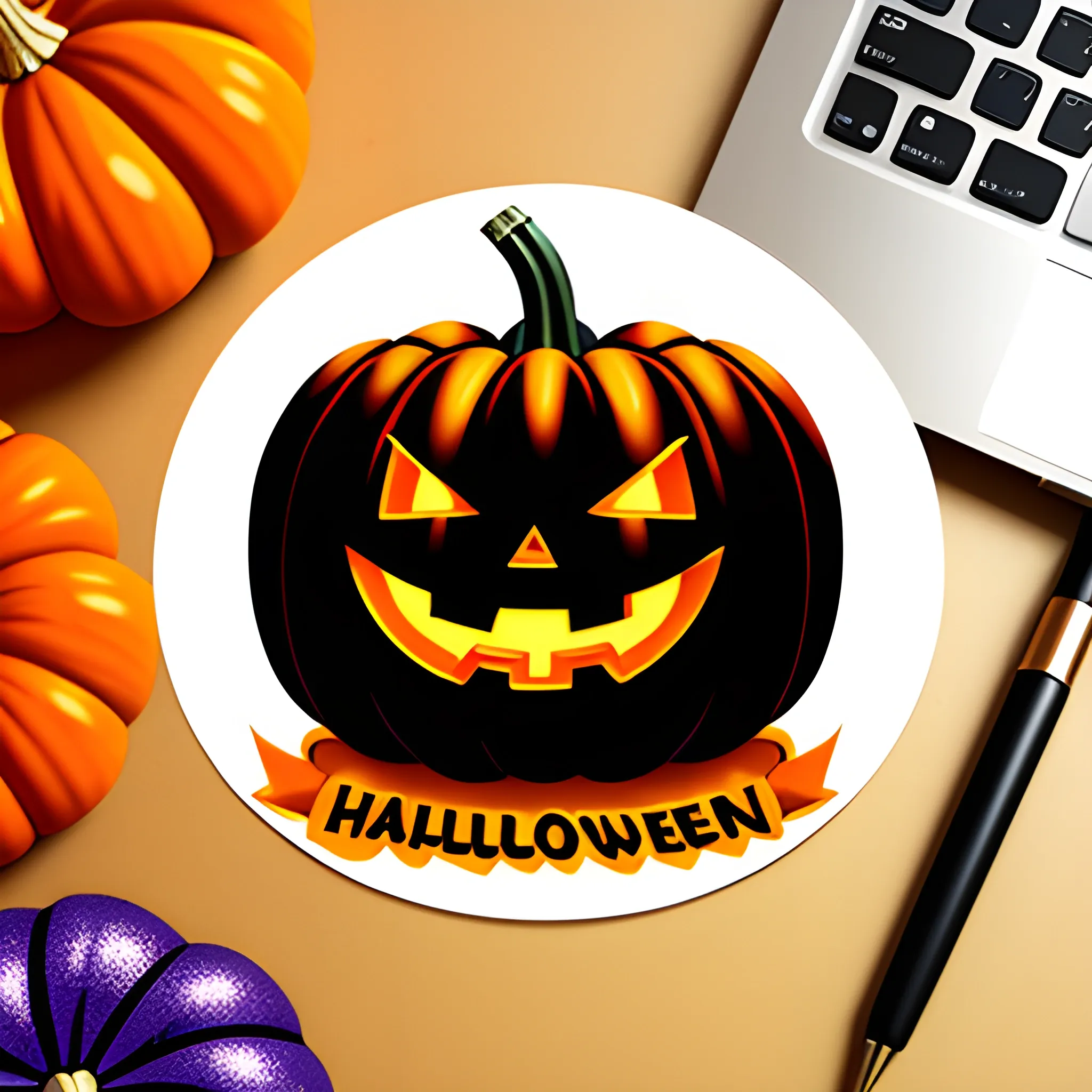 
halloween sticker, pumpkin, Cartoon