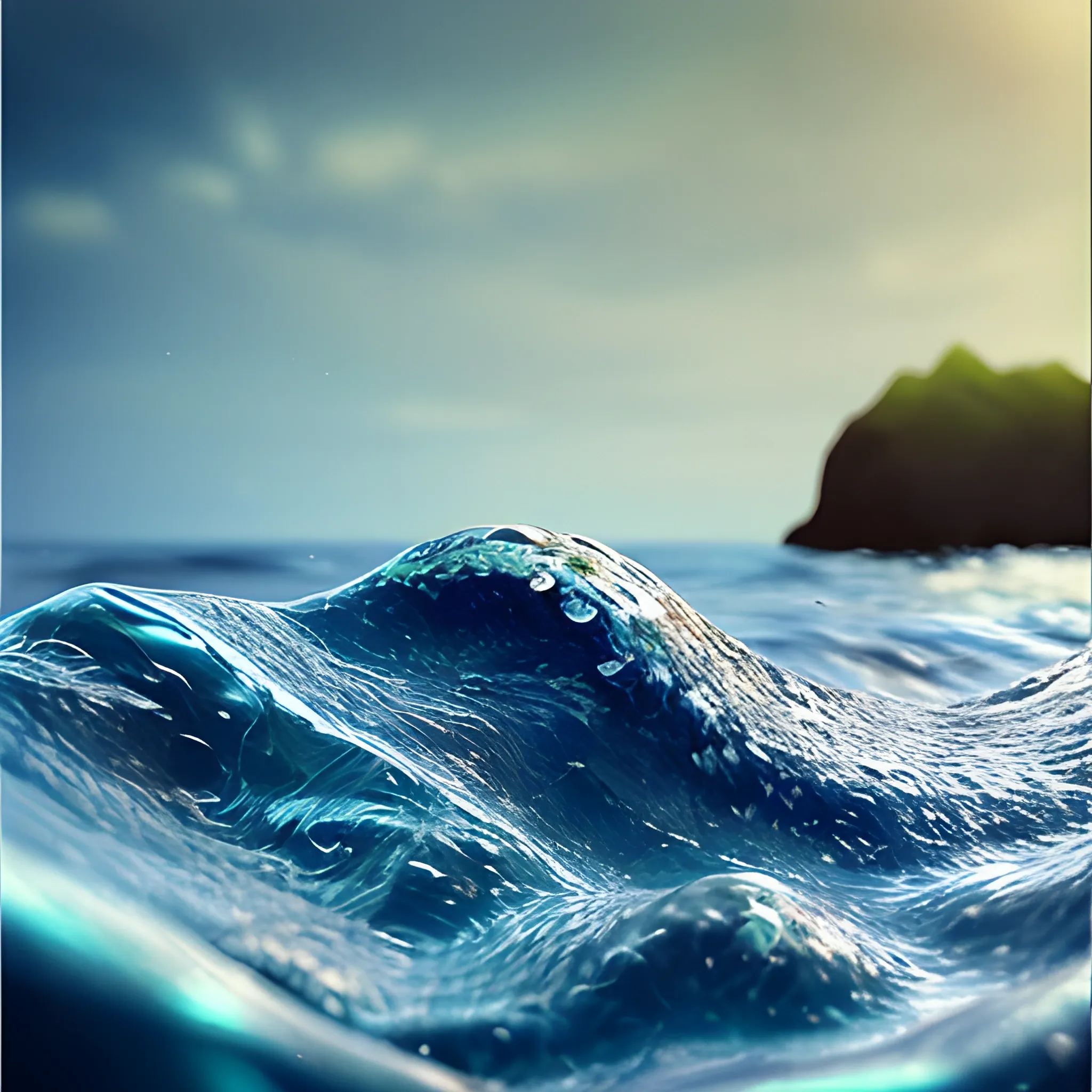 sea, ultrarealistic, macro photography, hiperrealistic, landscape,