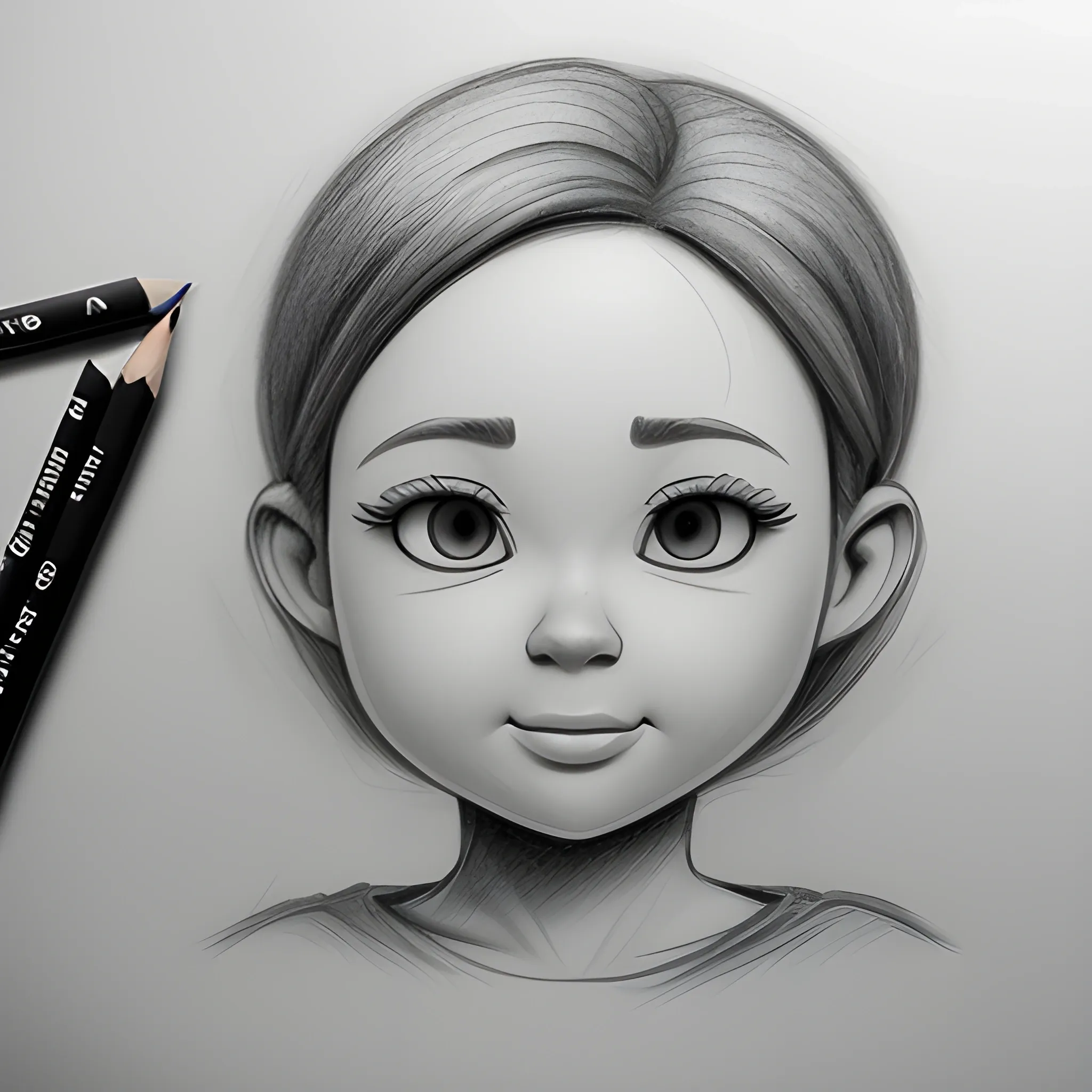 3D, Cartoon, Pencil Sketch, Ultrarealistic