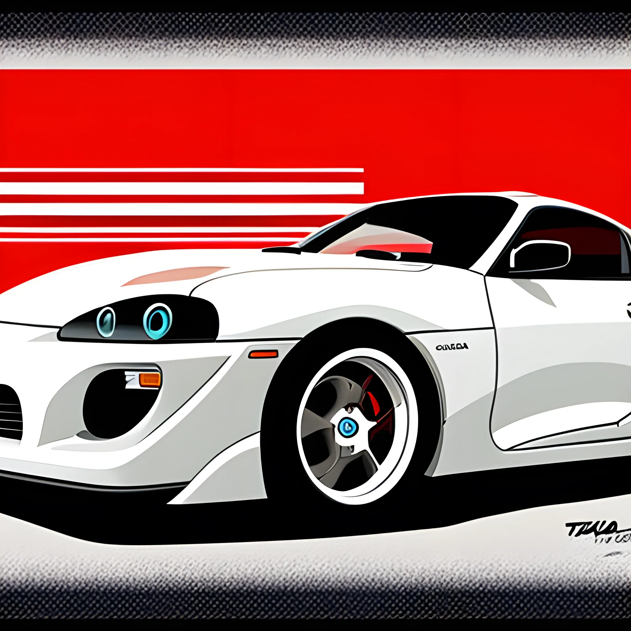 , Cartoon0 toyota supra ilustrations
