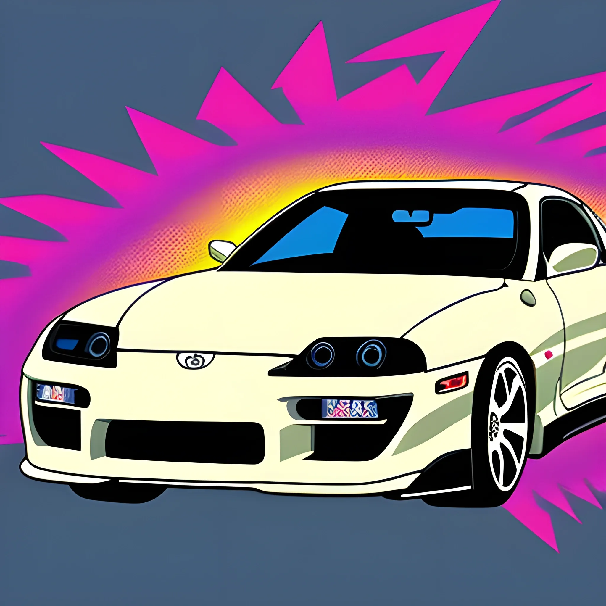 , Cartoon0 toyota supra ilustrations
, Trippy