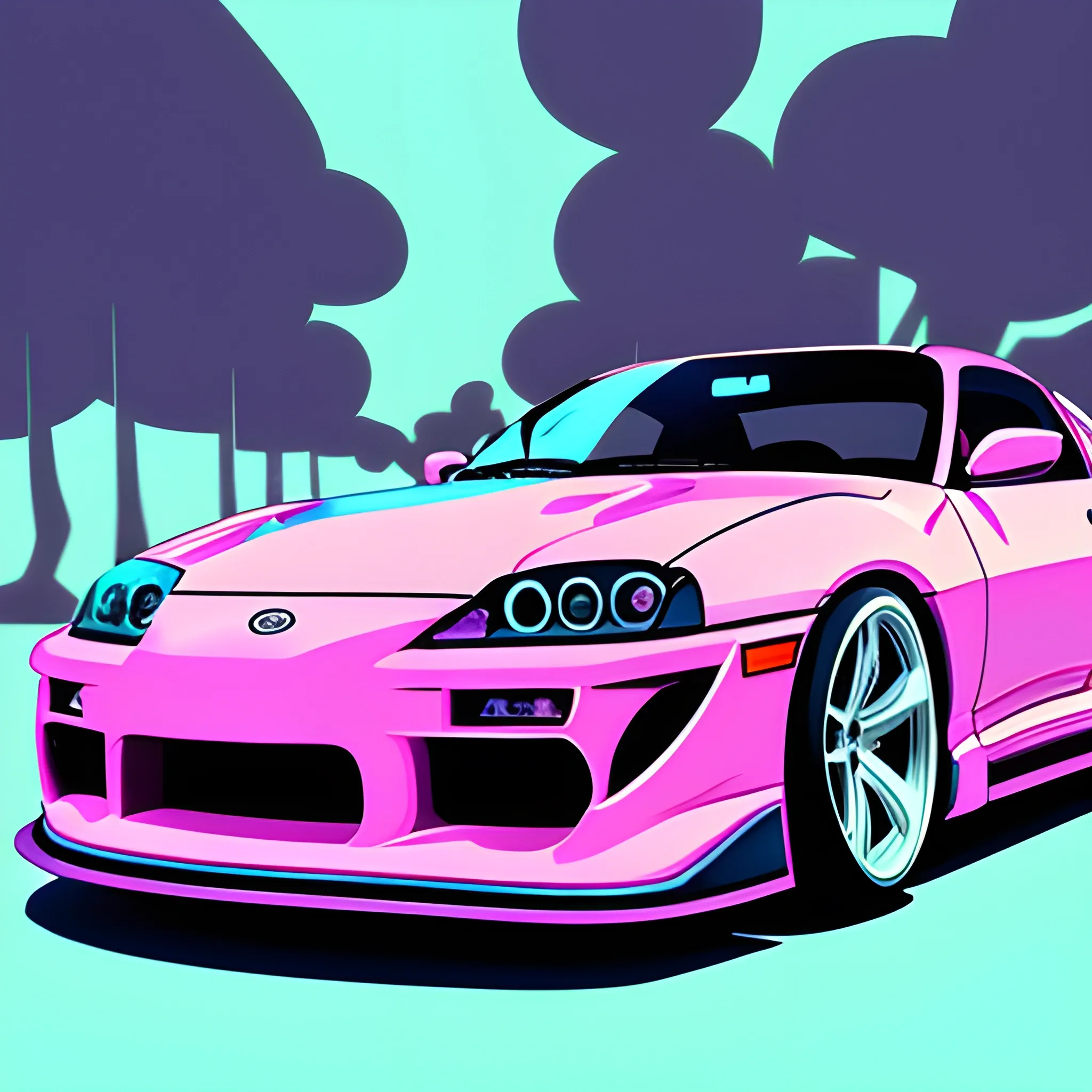 , Cartoon0 toyota supra ilustrations
, Trippy, 3D