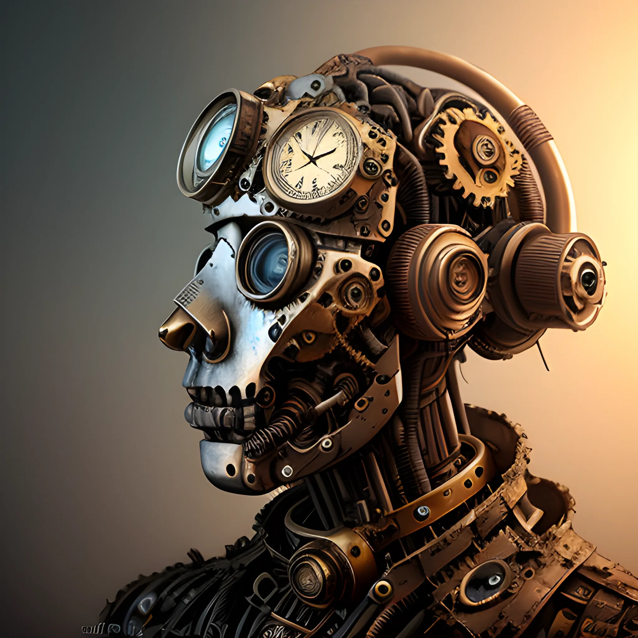 destroyed artificial intelligence, steampunk