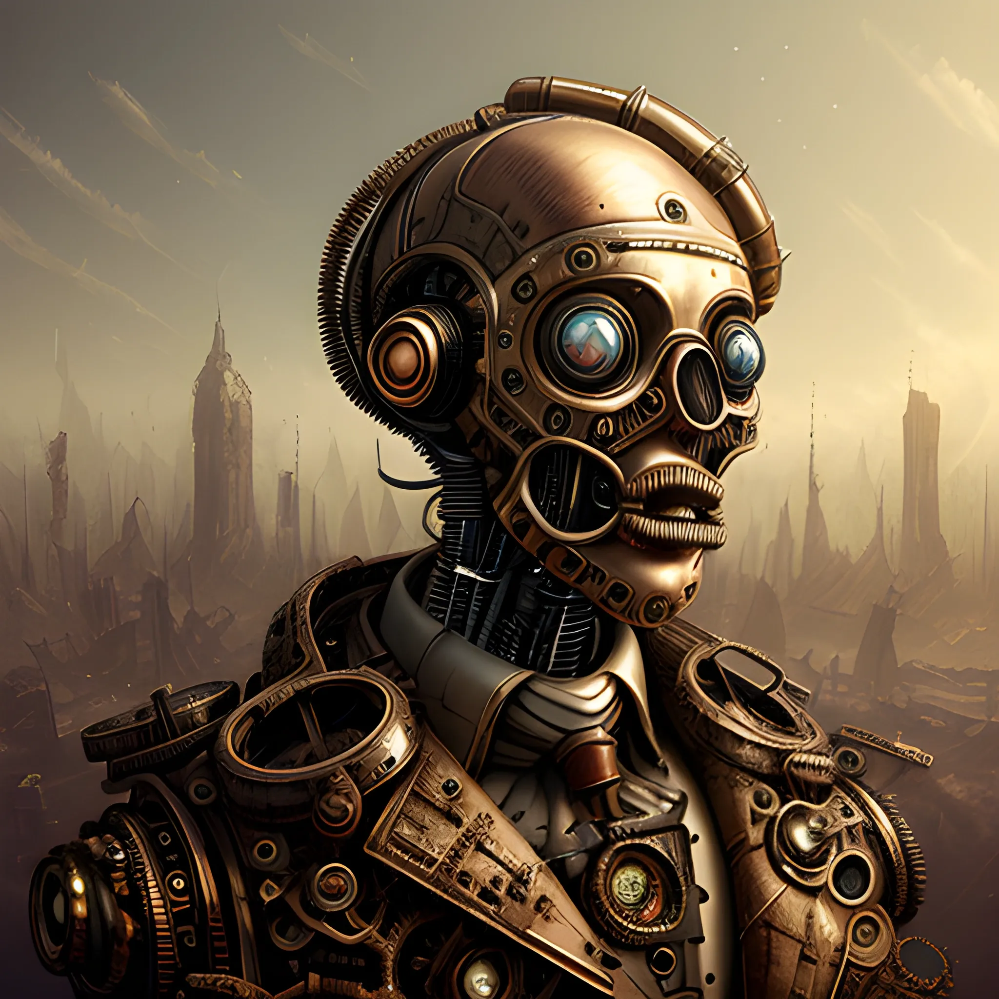 destroyed artificial intelligence, steampunk