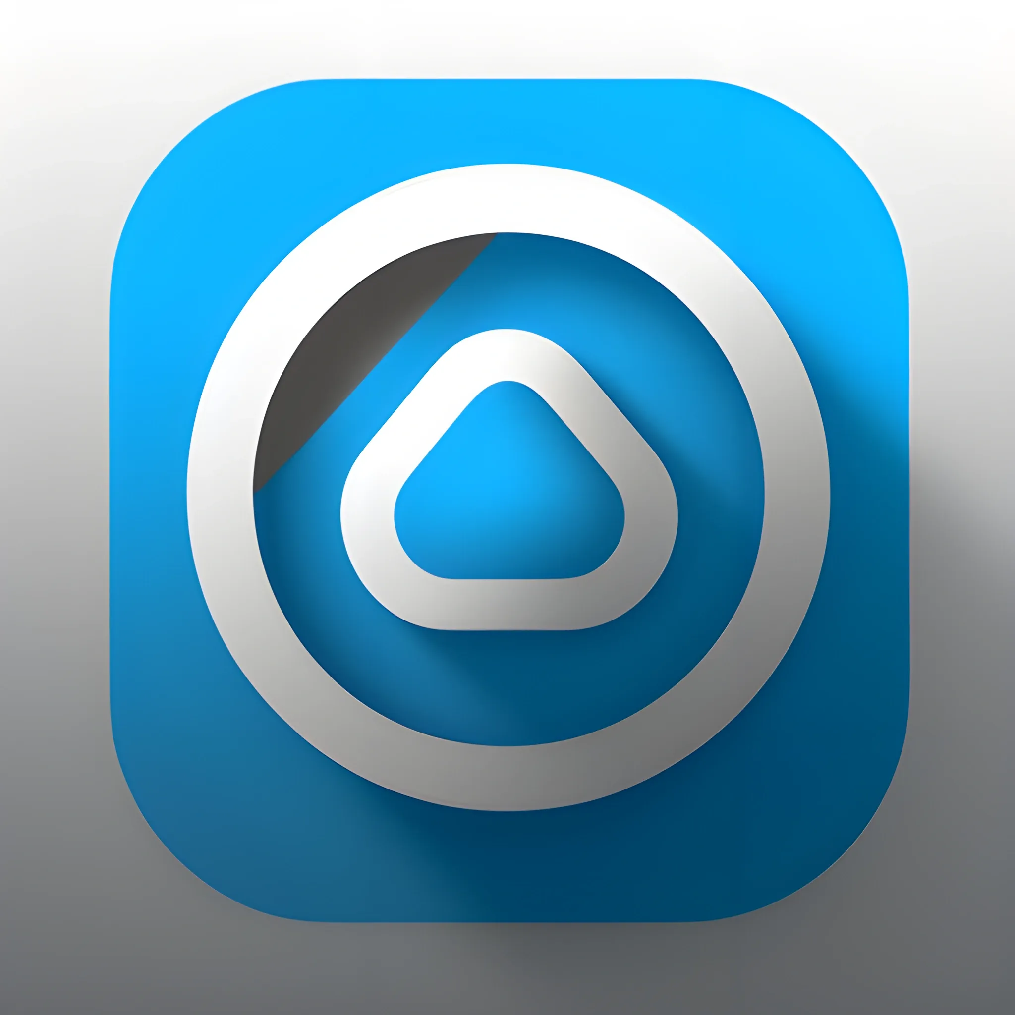 The icon conveys the concepts of air pollution and data sharing. The color is bright blue and white, and the shape is round with a leaf shape in the middle.