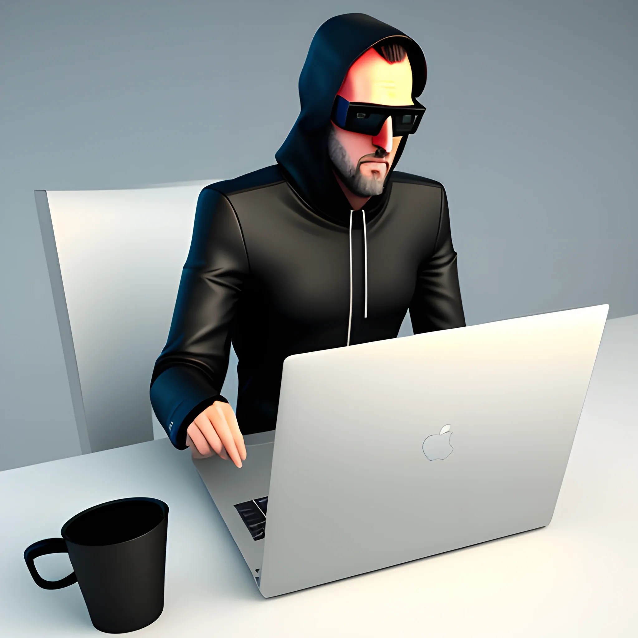 hacker boy, 3D