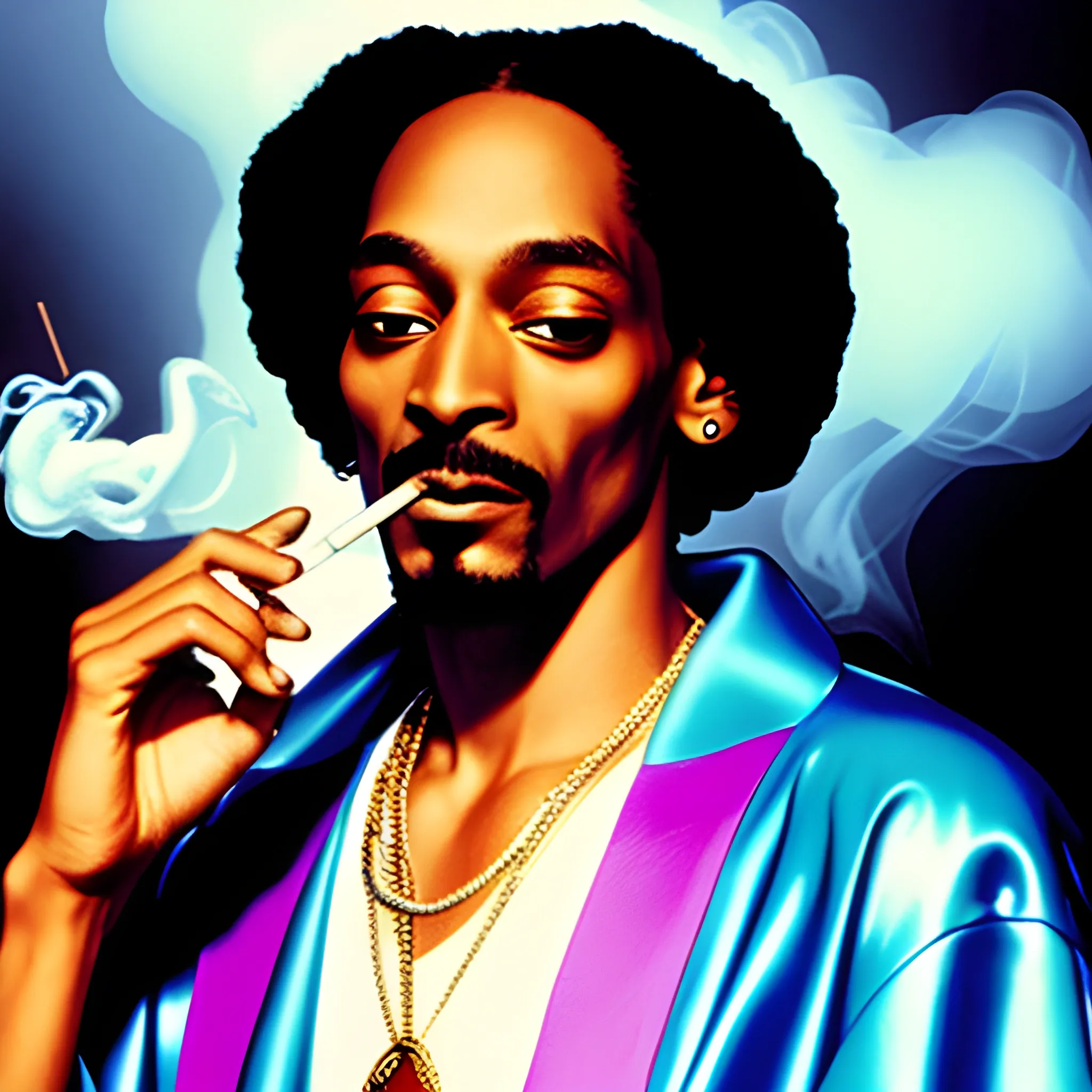 80s disco club, franek kimono smoke cigarette with snoop dogg