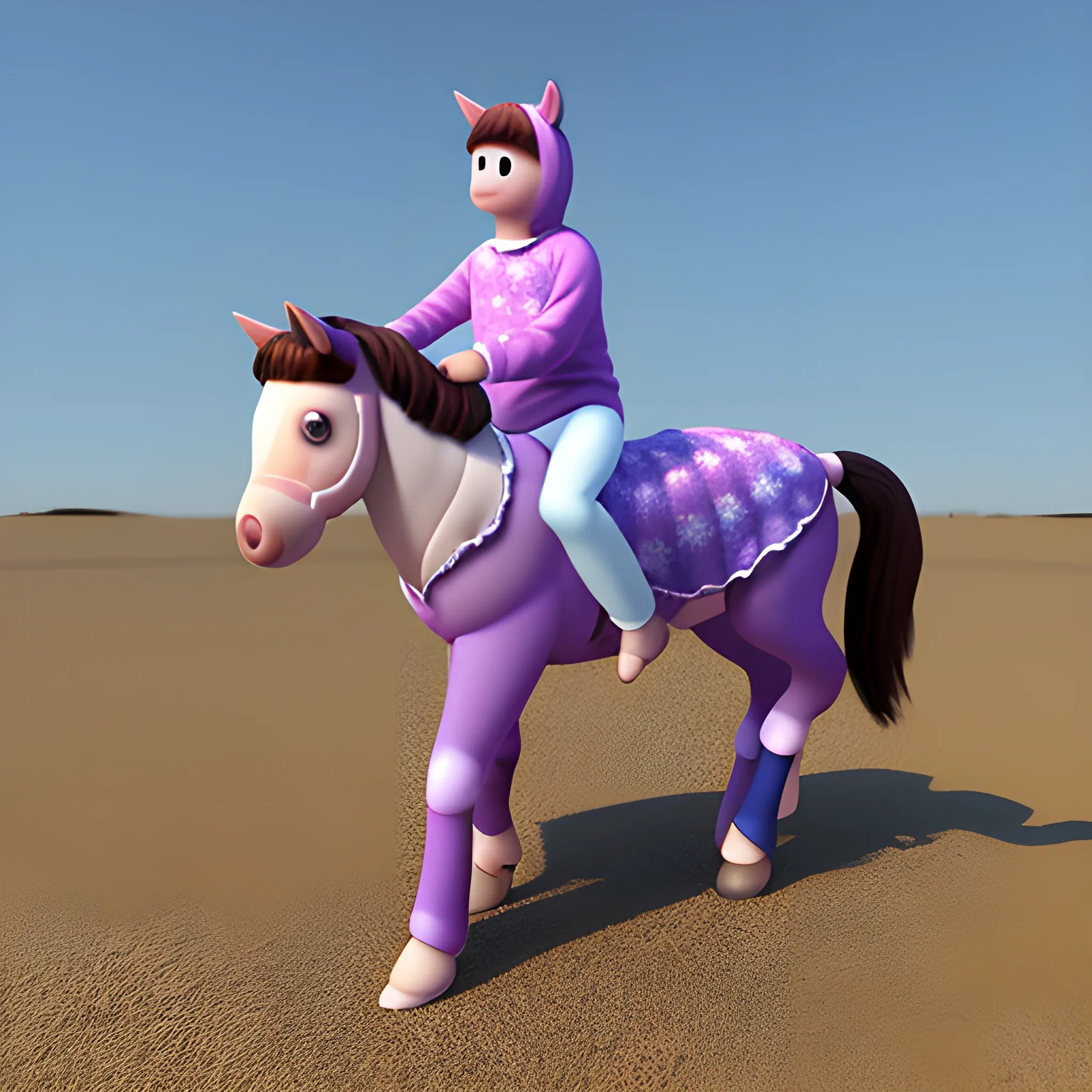 un caballo con pijama, 3D