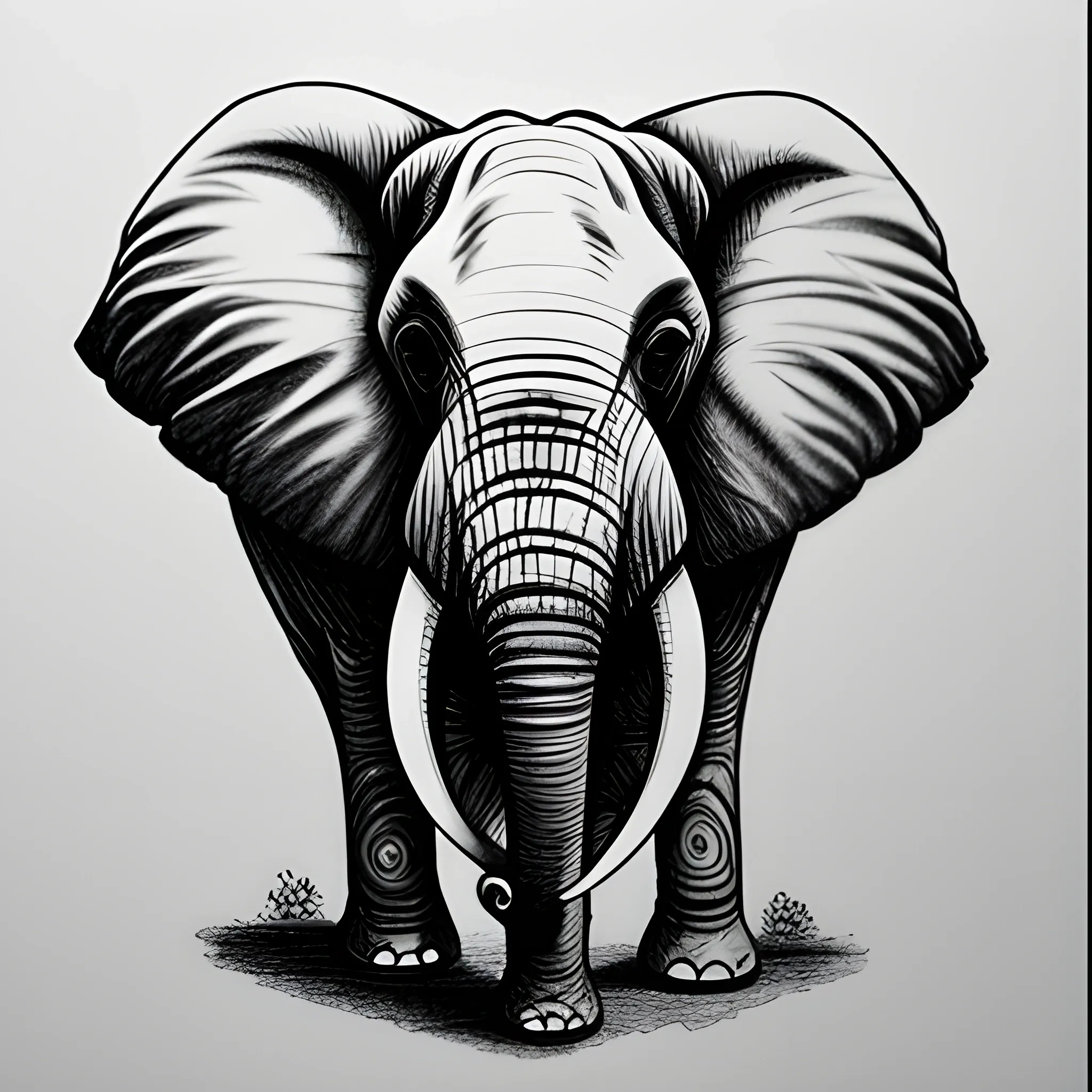 Cute little elephant in cartoon style. African jungle animal. Elephant  drawing for printing on fabric, wrapping paper, wallpaper, nursery, baby  shower card, greeting card, kids t-shirts, wear. Vector 22809106 Vector Art  at