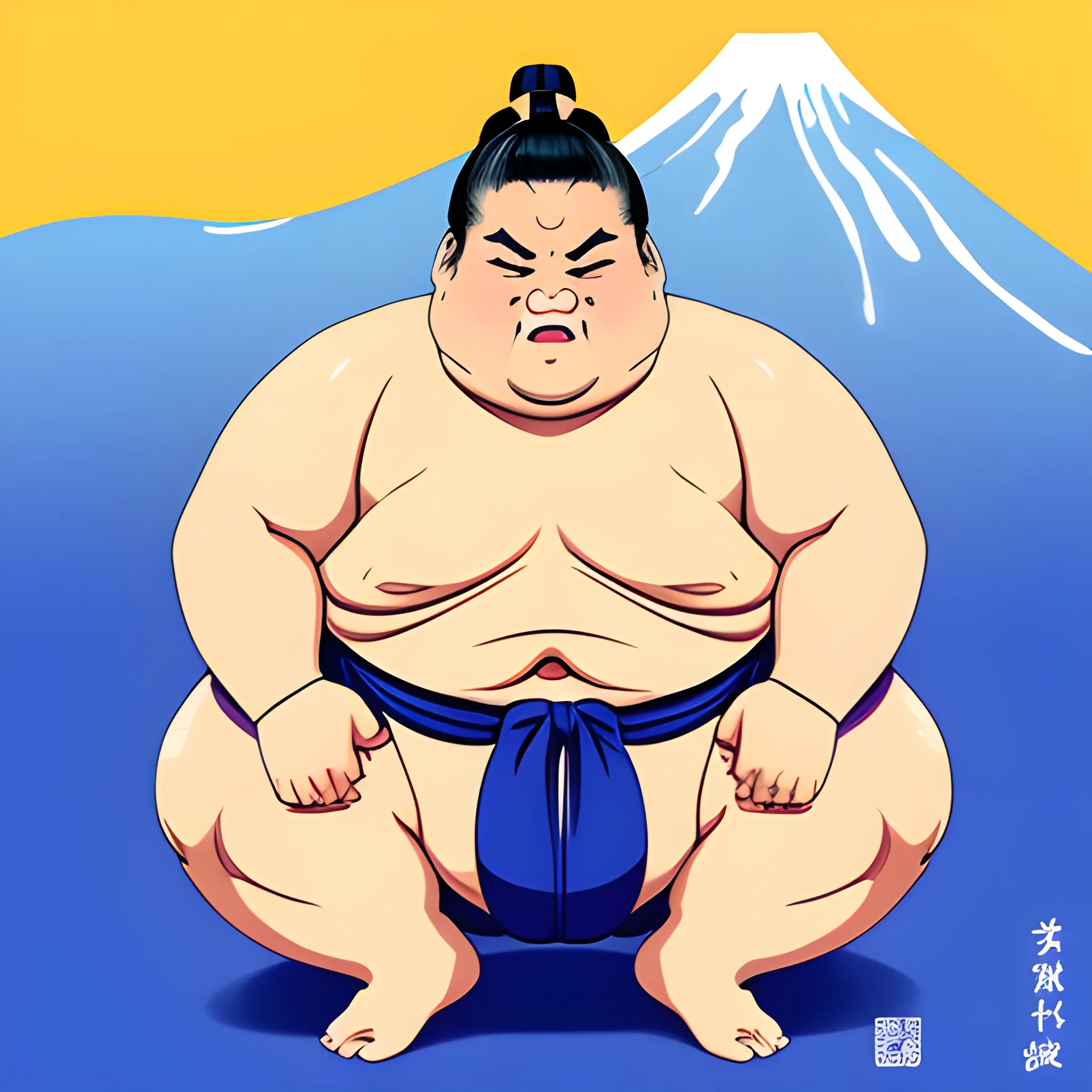 sumo wrestler, japan, Cartoon
