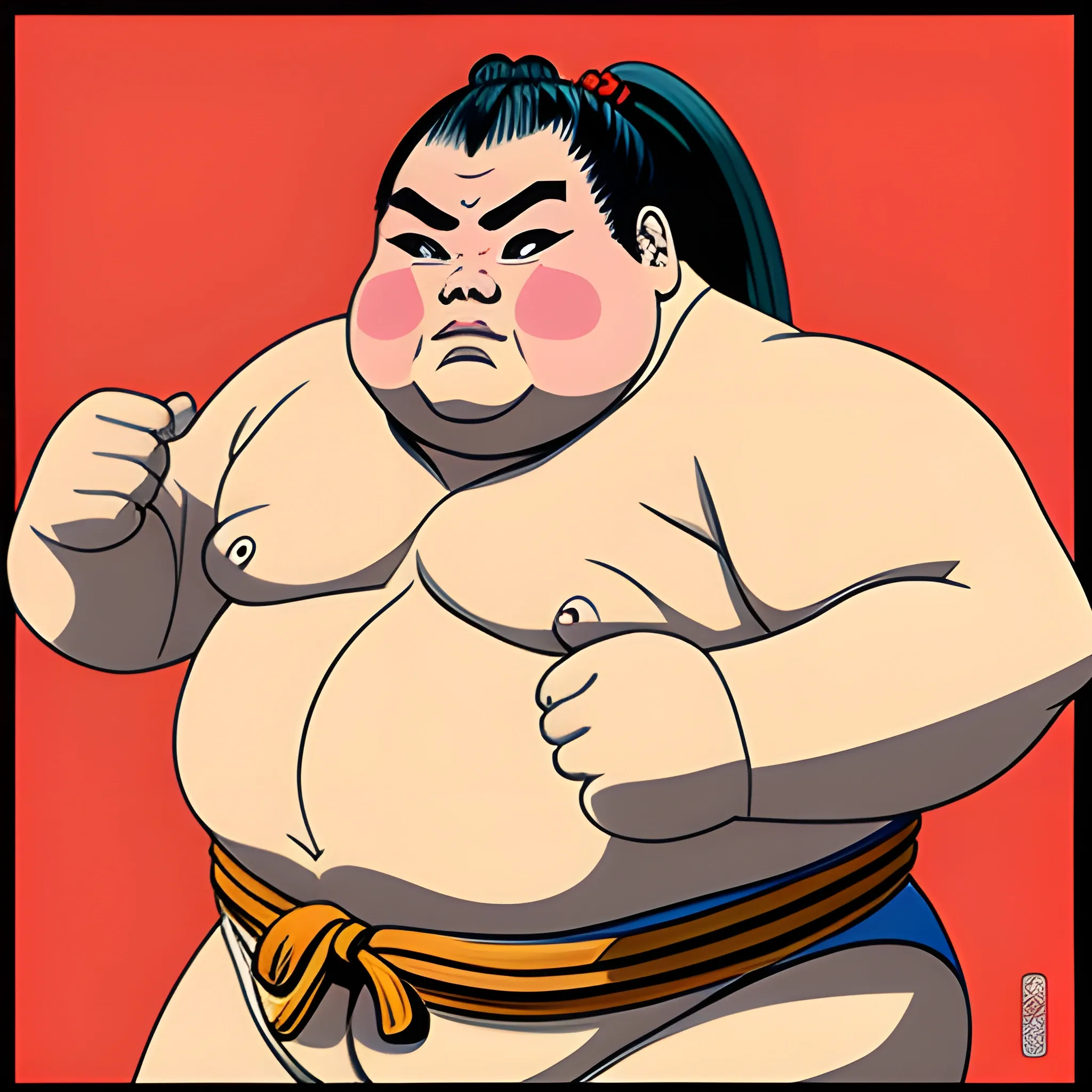 sumo wrestler, japan, Cartoon