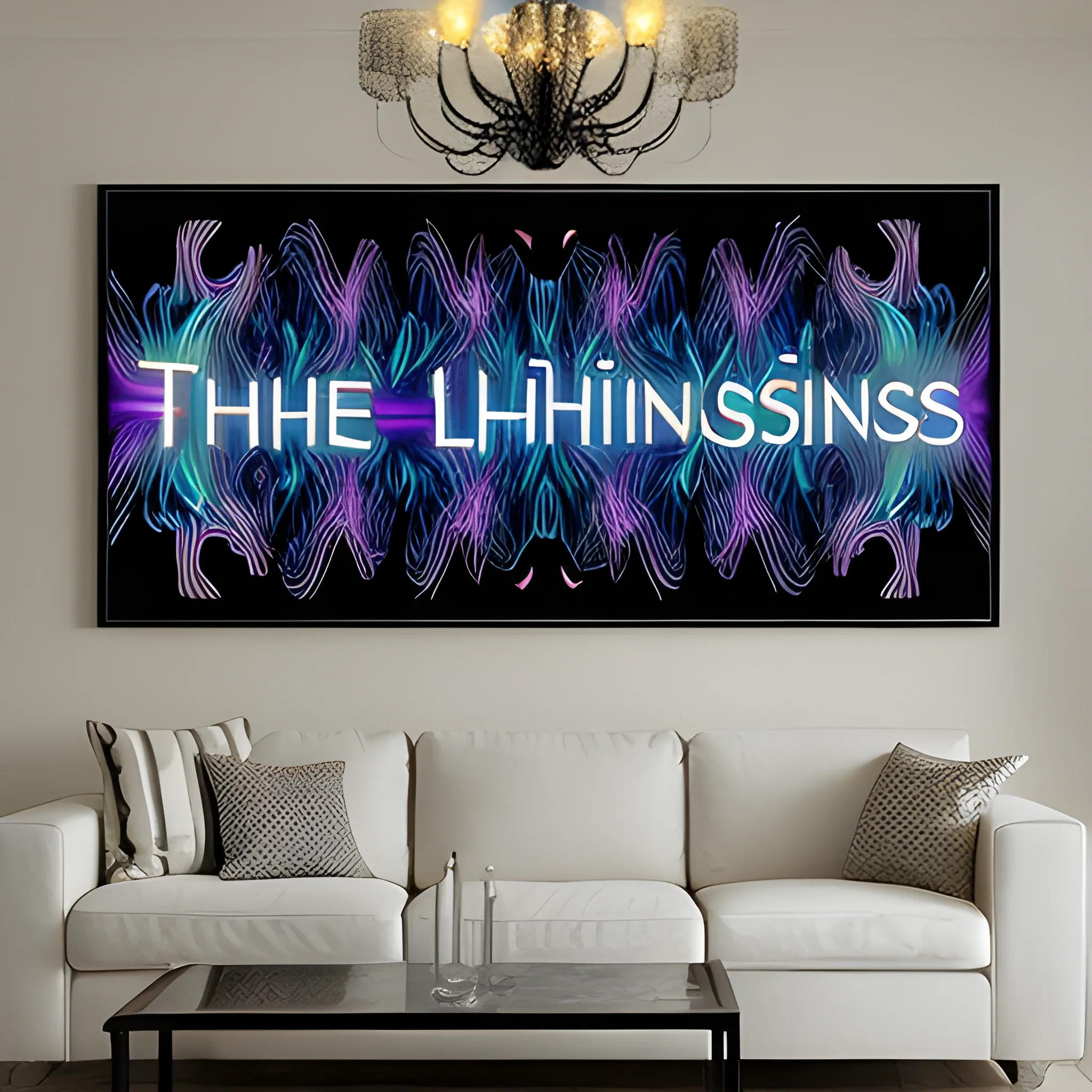 abstract art pshychedelic lights with a text "The Silver Linings"