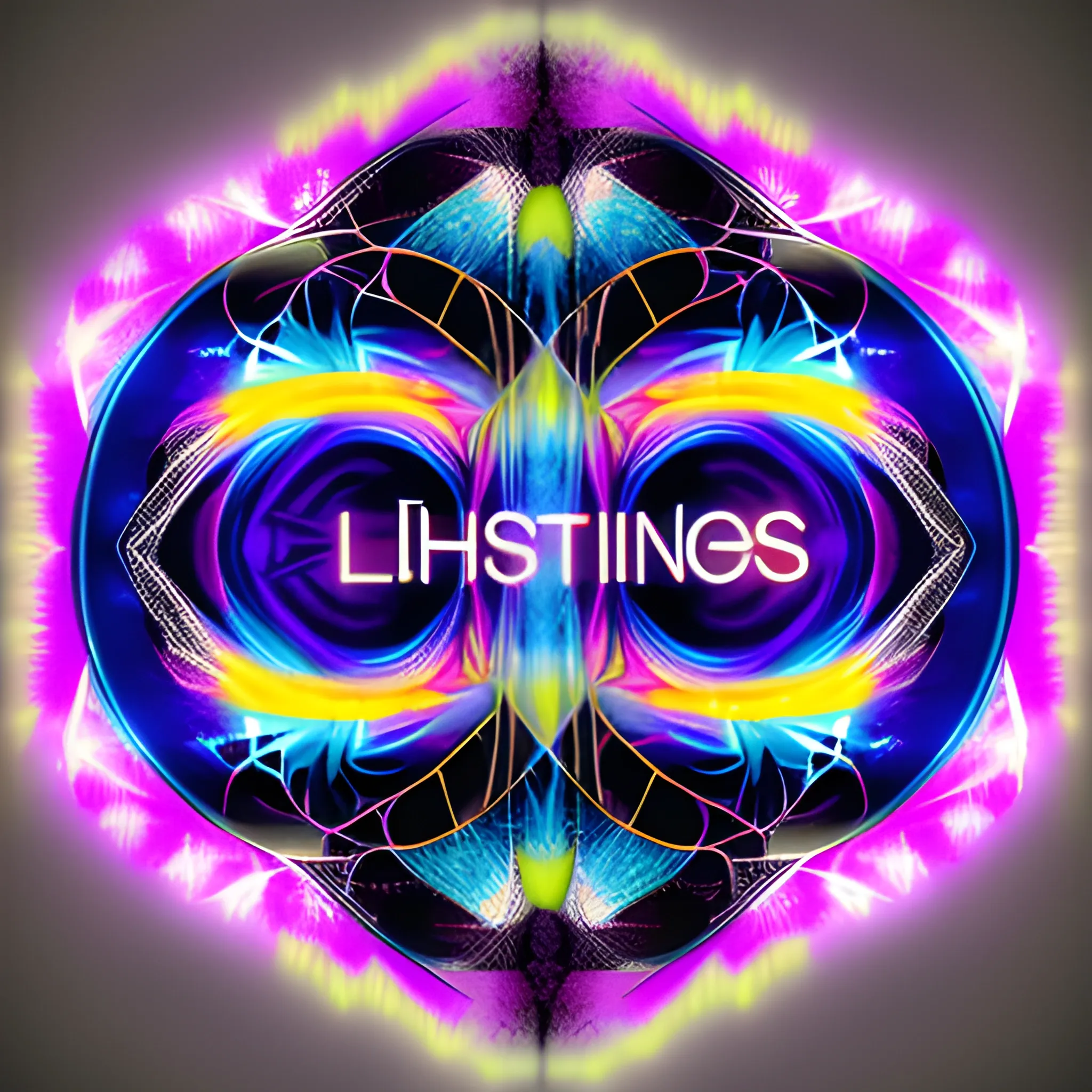 abstract art pshychedelic lights with a text "The Silver Linings"