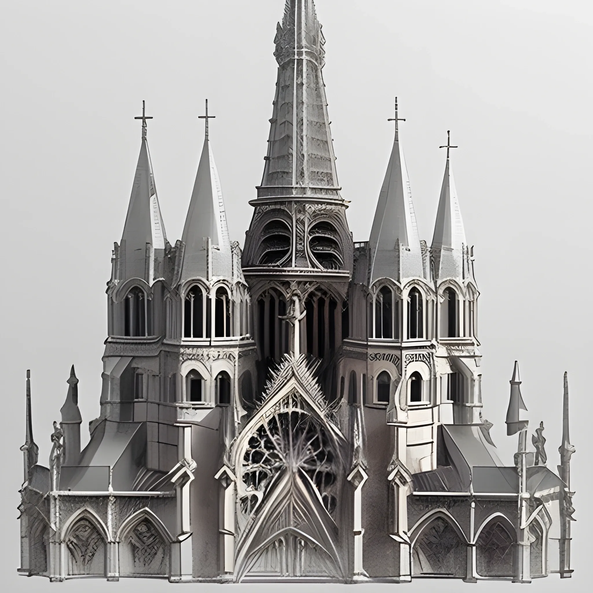Cathédrale psychédélique very detailed lot of différentes sculptures style Paris in an bigest elven city in the mountains, elegant, sunny, impressive, high-detail, snow, with a red smoke floating above, Pencil Sketch