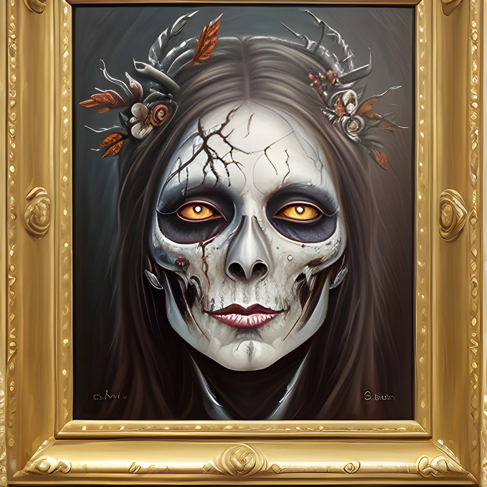 Hel half dead half alive beatiful, Oil Painting