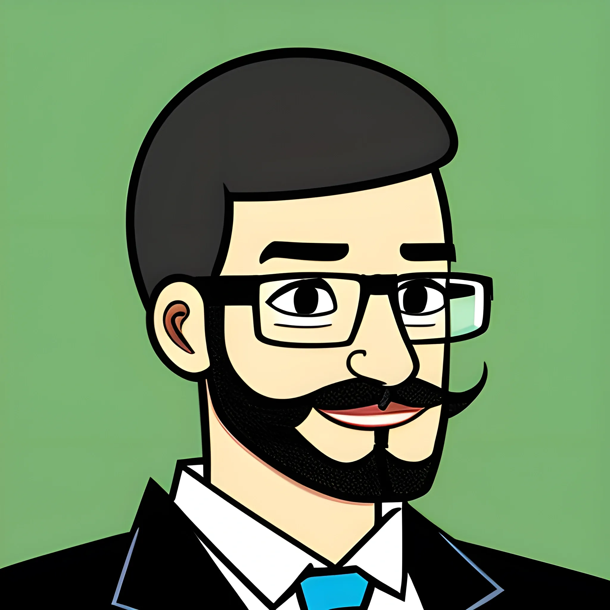 man with glasses without beard by Cartoon