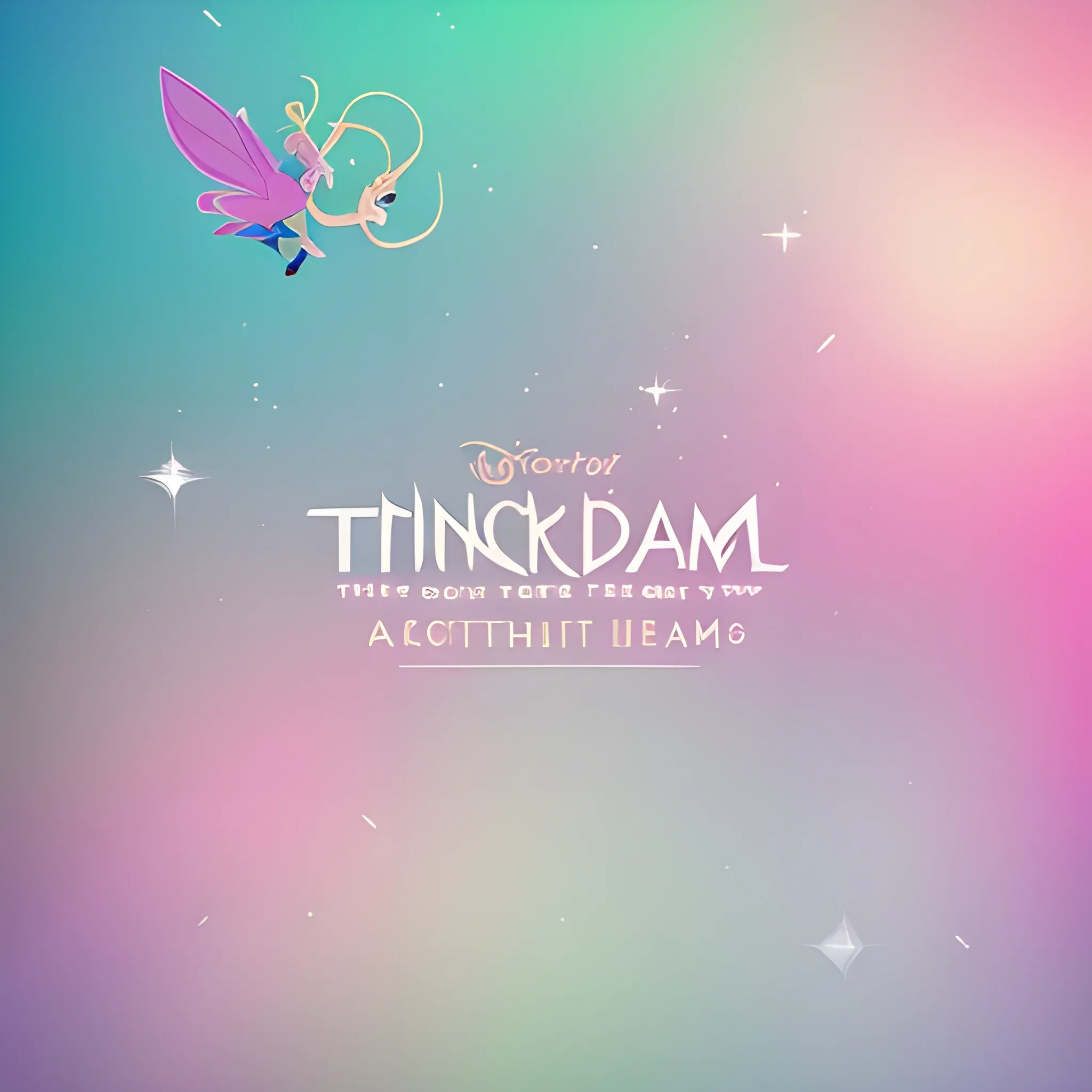 chaotic dream artwork using tinker bell animation movie element in pastel colour scheme. soft focus print designs. 
graphic, animated, 