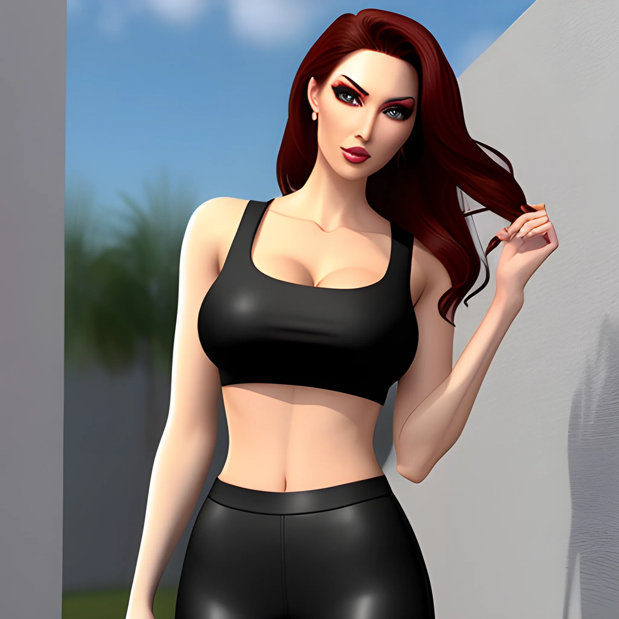 Hot girl wear crop , 3D