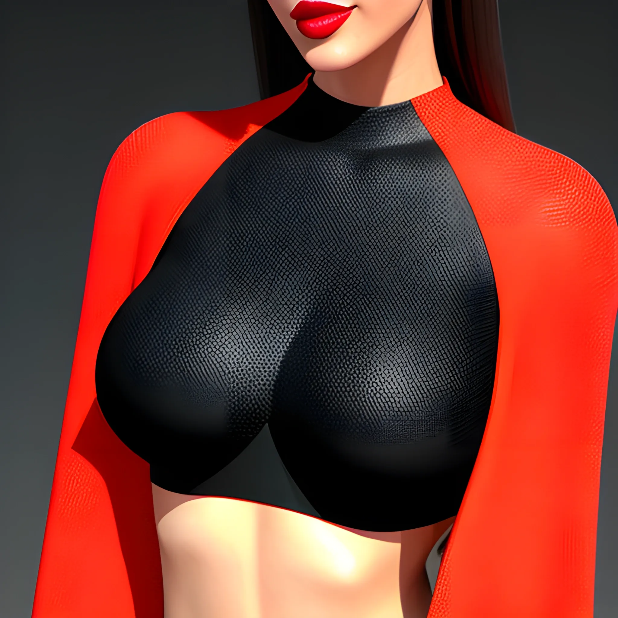 Hot girl wear crop , 3D