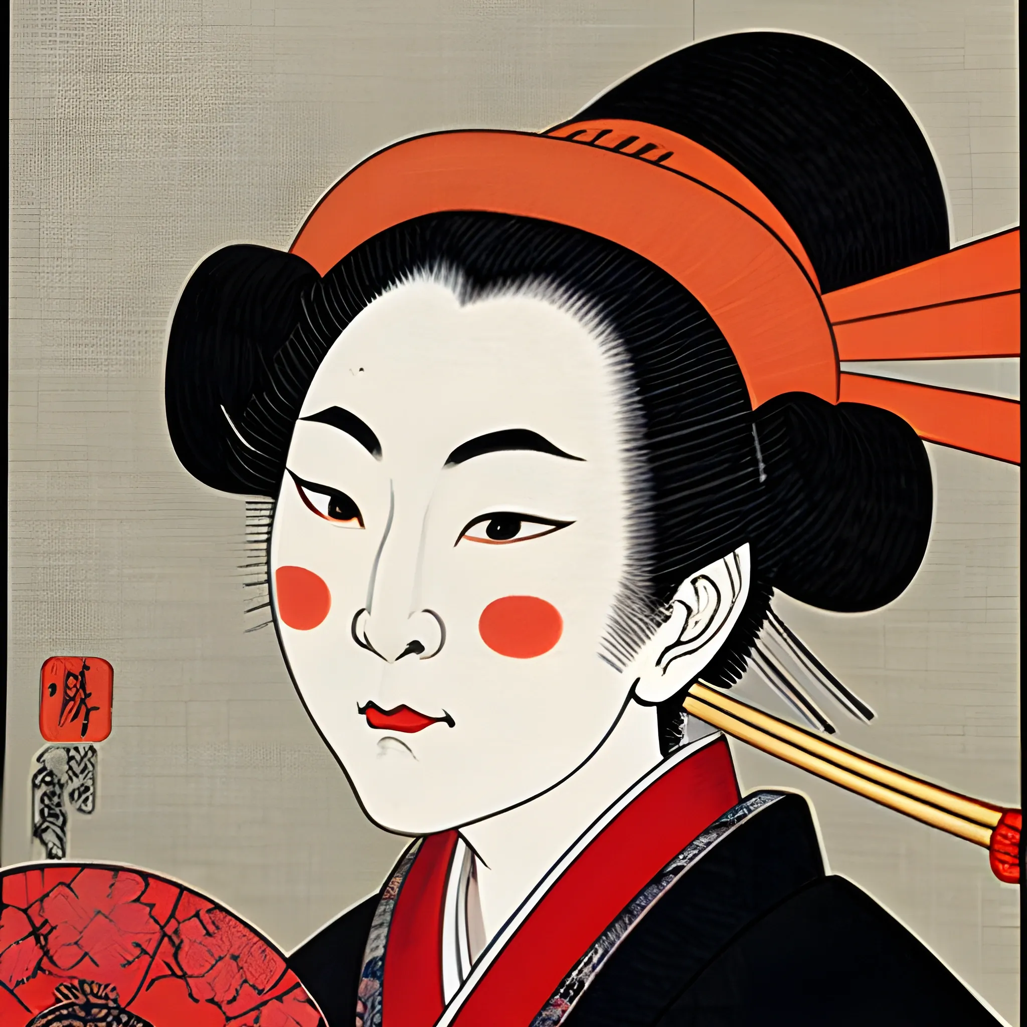 16th century japanese evil witch lady Ukiyo-e 