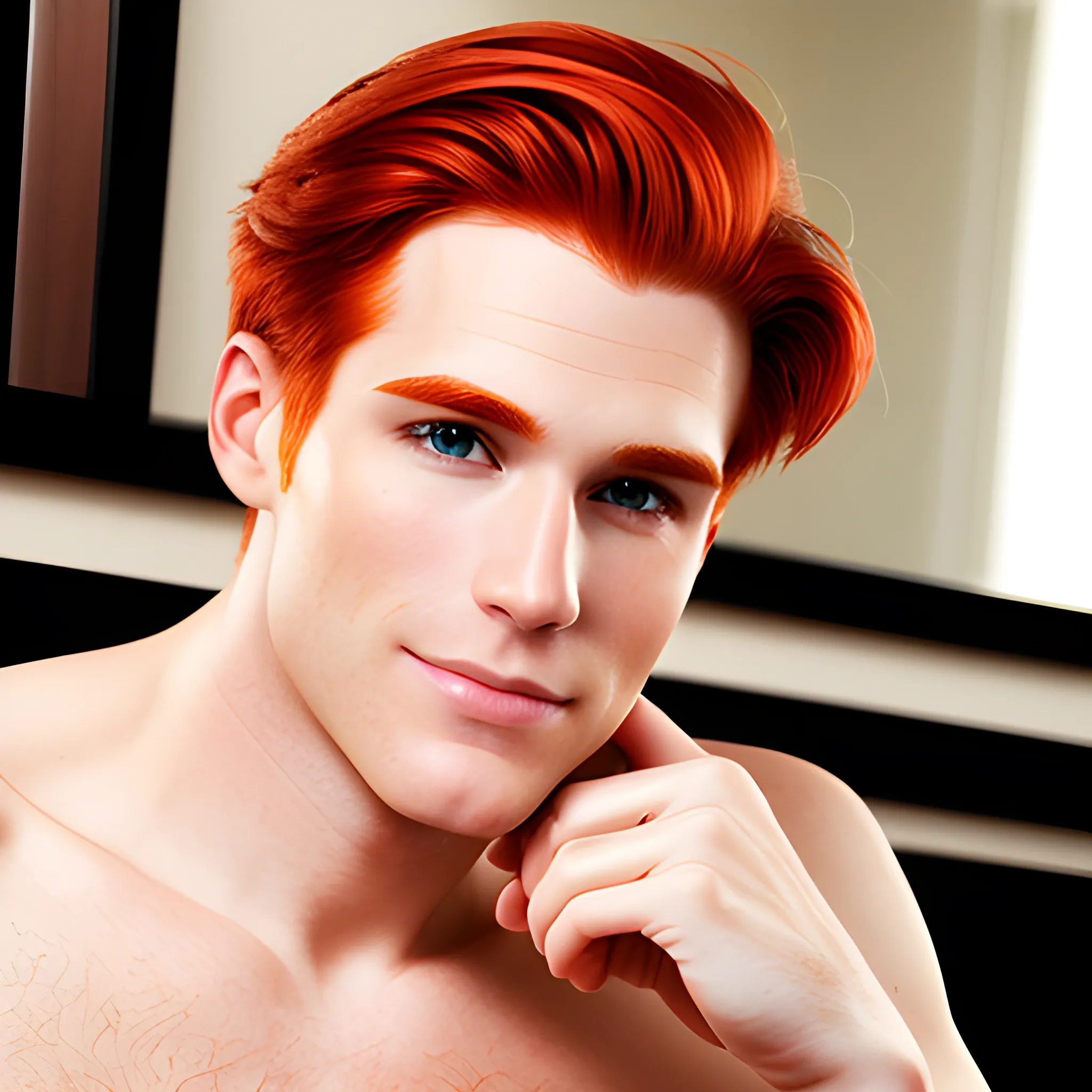 Attractive redhead male cleanshaven - Arthub.ai