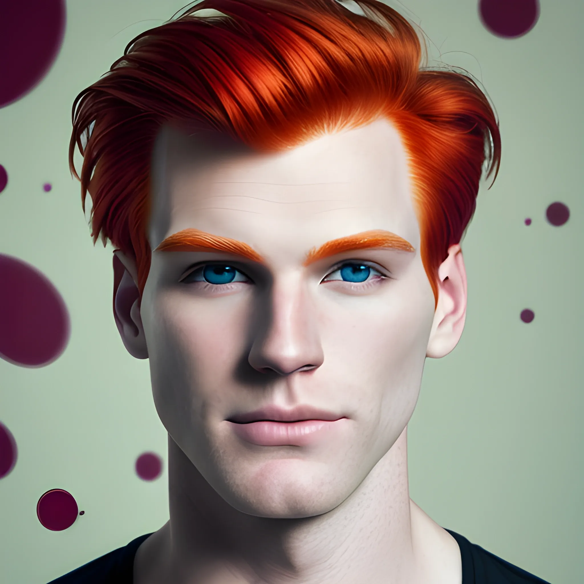 Attractive redhead male cleanshaven, Trippy