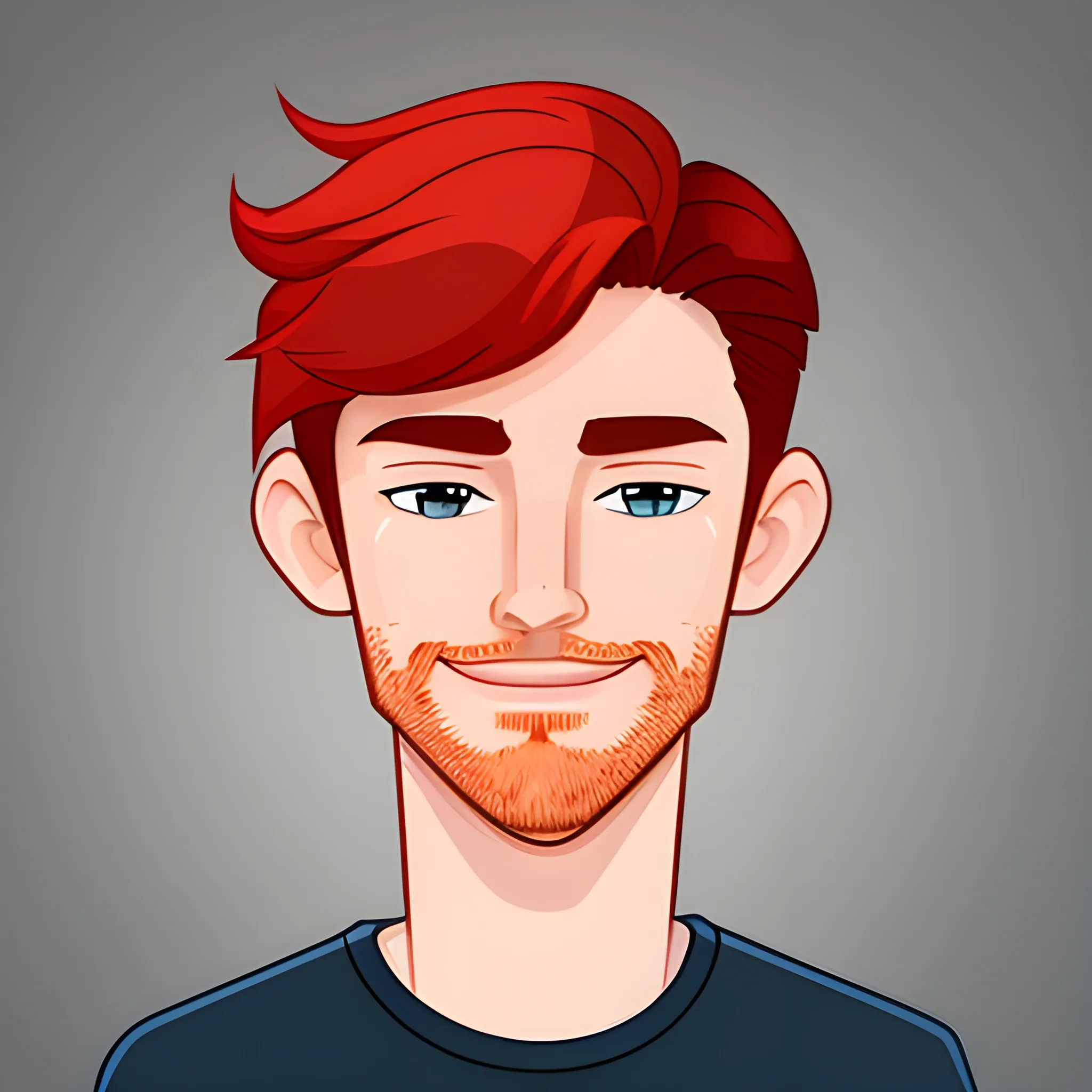 Attractive redhead male, Cartoon