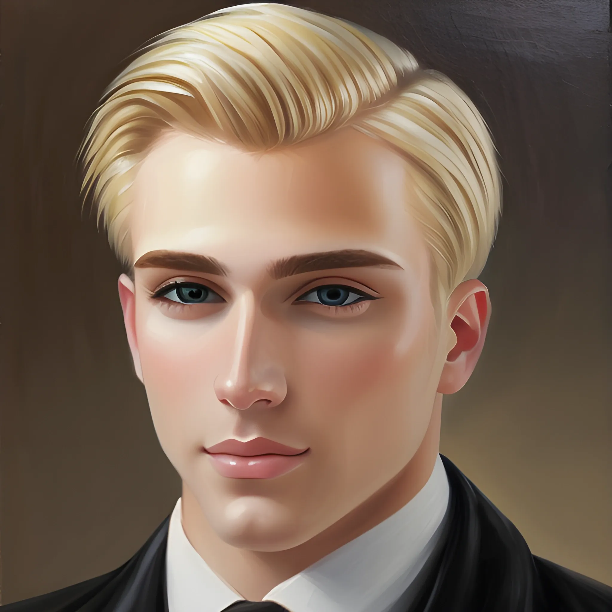 Attractive blonde male cleanshaven, Oil Painting