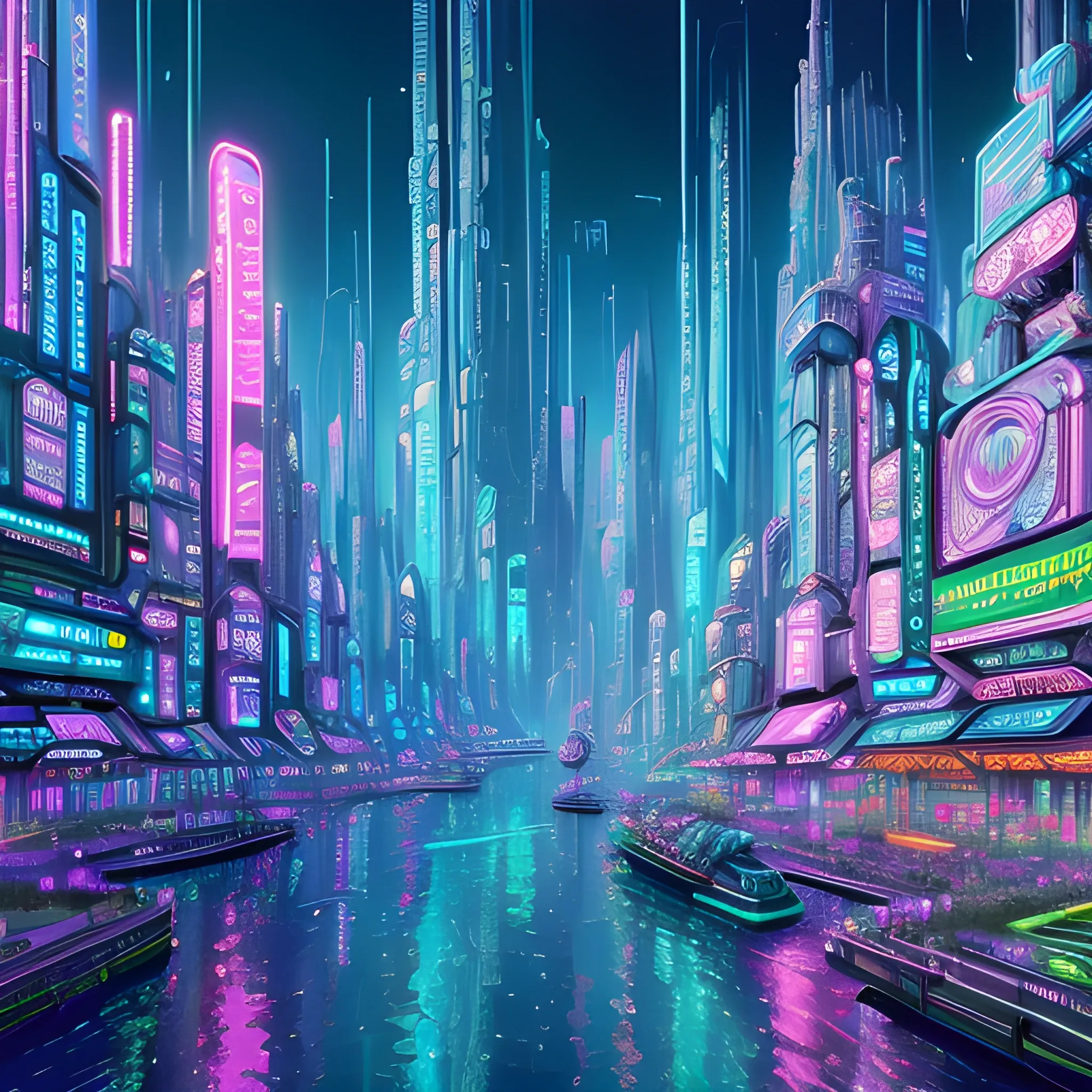 Generate a visually captivating cyberpunk wallpaper showcasing a