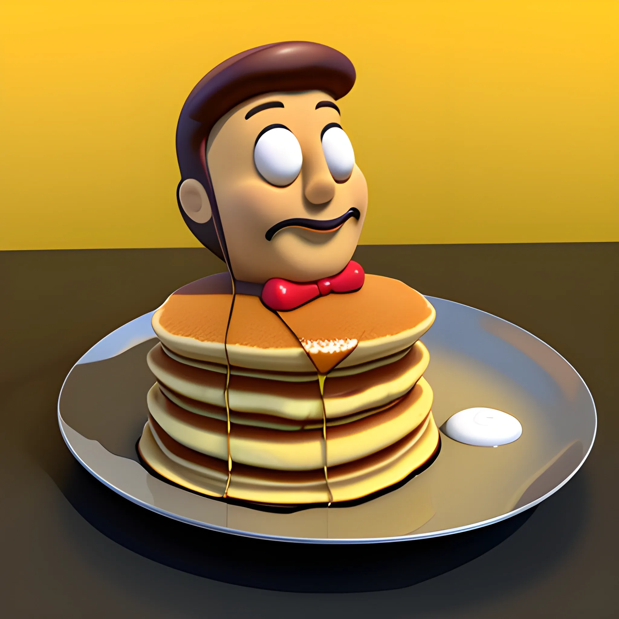Pancake man, Cartoon, 3D