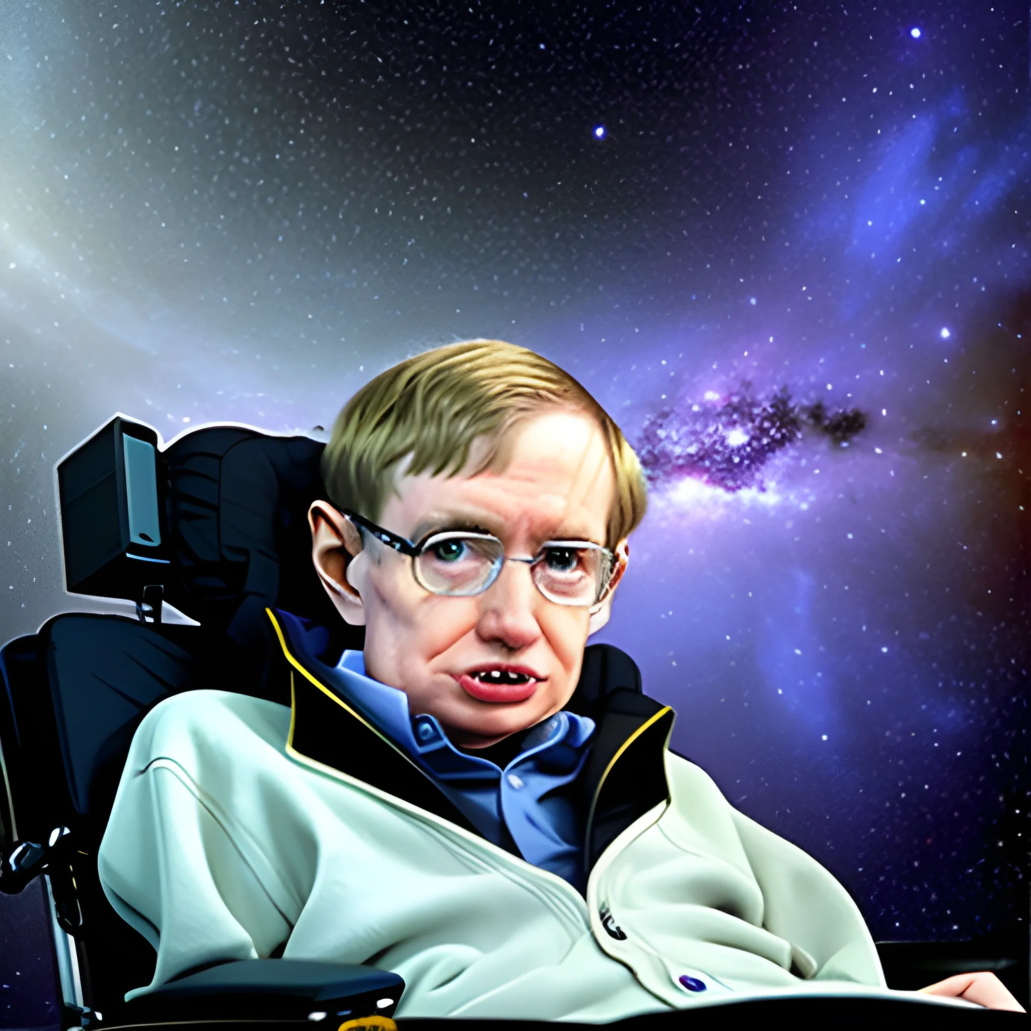 stephen hawking in the space, Trippy