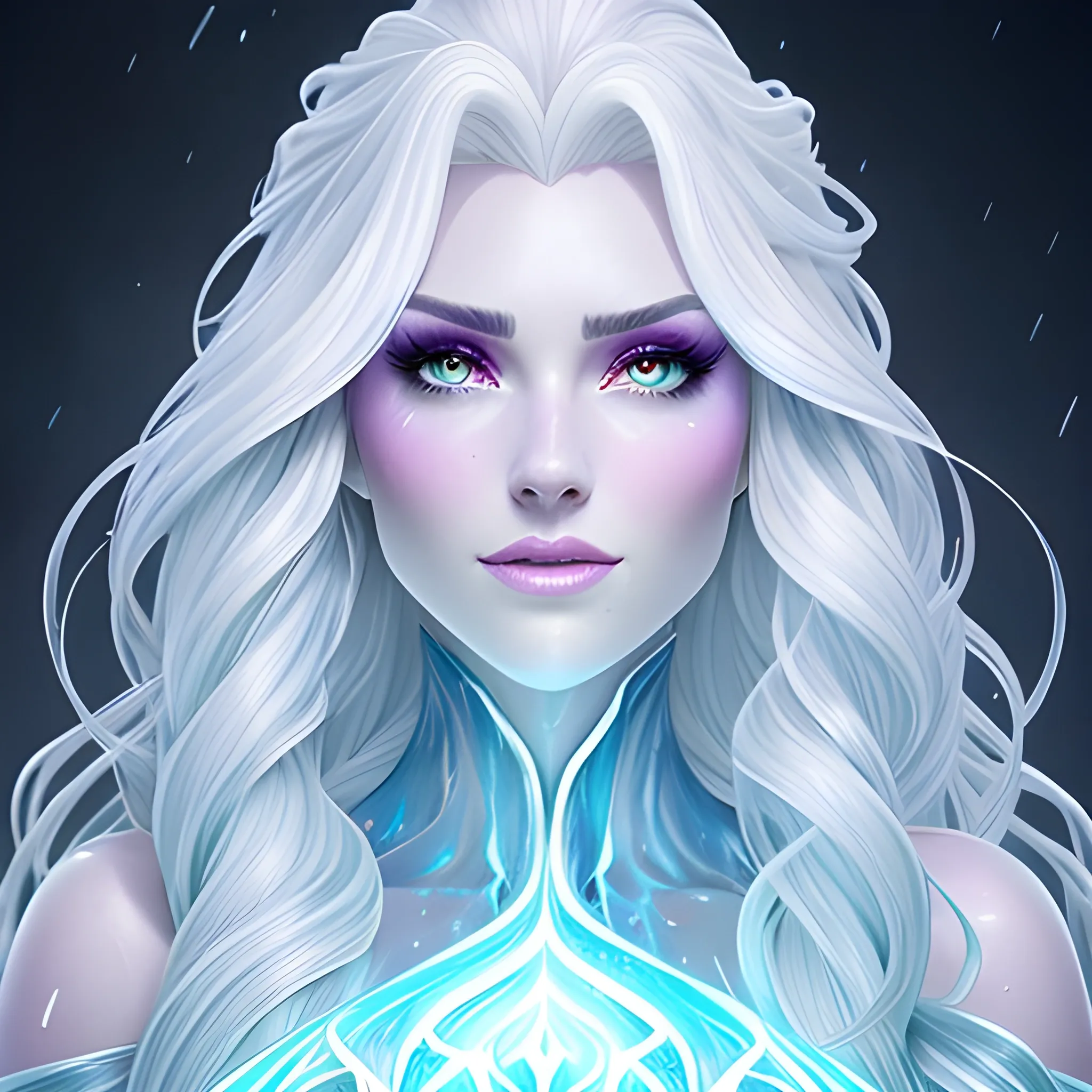 very detailed magical background, casting a bright large-scale magical spell around herself, casting ice spell, realistic portrait of a innocent young teen girl, d&d magic fantasy, dark magical school robes, light curly hair, overflowing energy, highly detailed, digital painting, trending on artstation, pixiv, concept art, sharp focus, illustration, art by Ross Tran and Greg Rutkowski and Walt Disney animation, white frozen hair, magical frozen hair, ice hair, hair frozen, magic hair, icy hair, magical background