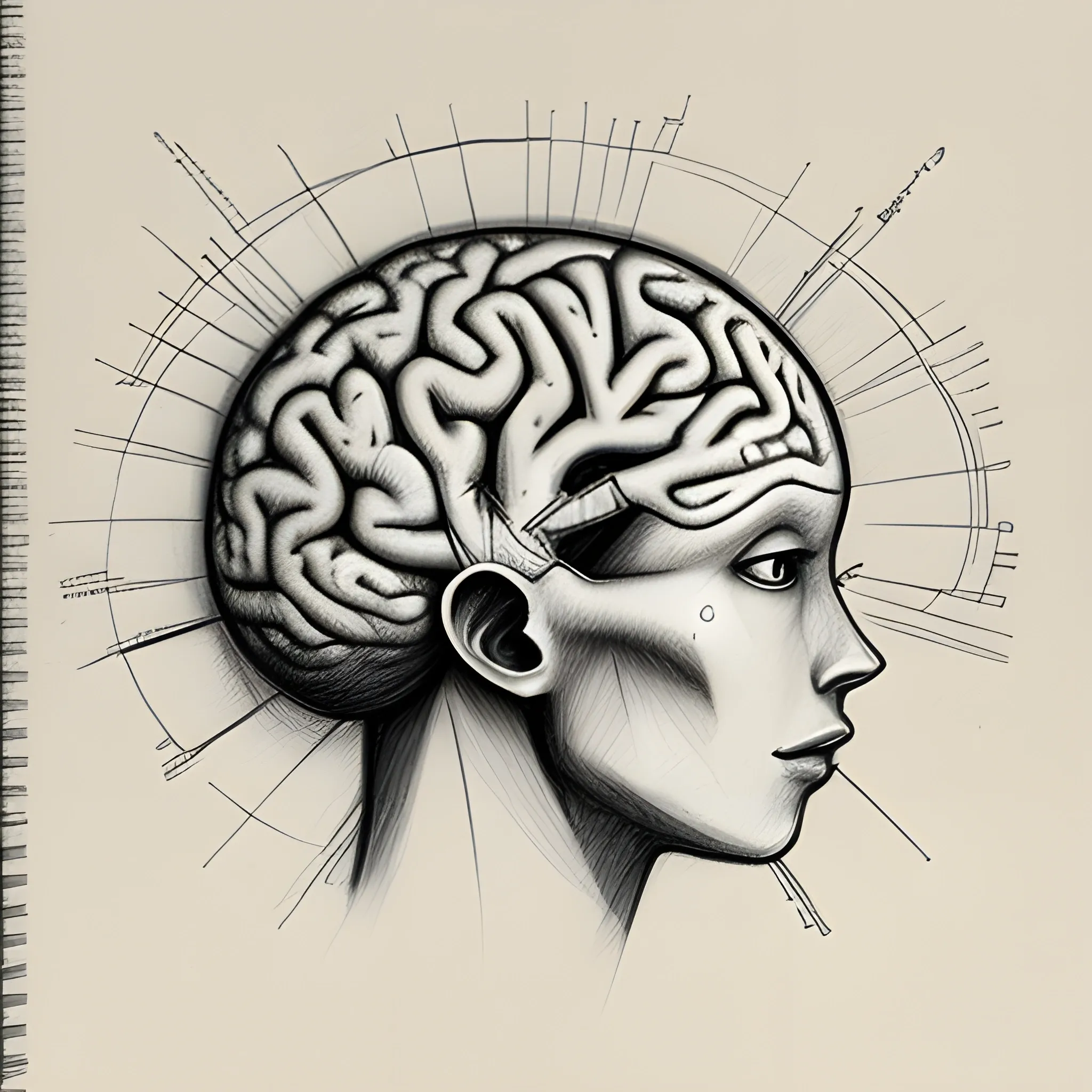 Realistic Vintage Style Brain : r/drawing
