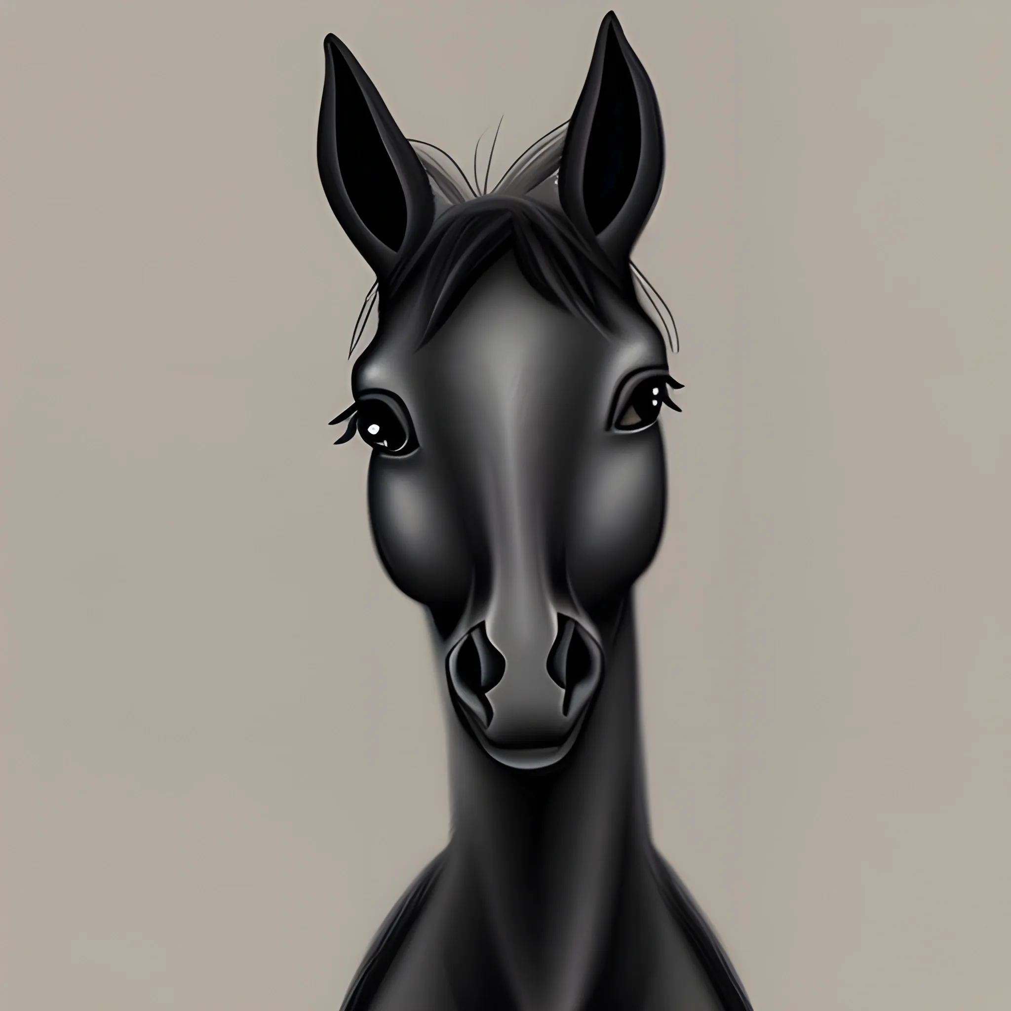 black foal, no background., Cartoon